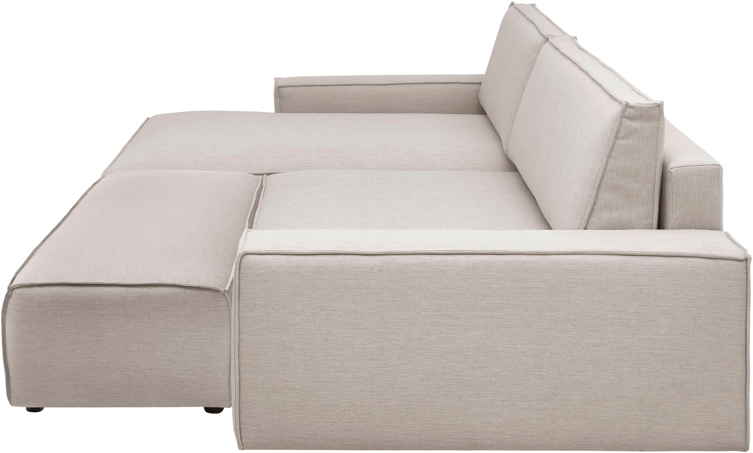 Home affaire Polsterecke »NEU: SHERWOOD XXL tief, L-Form mit Schlaffunktion, Big-Sofa mit Hocker«, (Set, 2 St.), stellbar zum Schlafsofa (Krokodilverbinder), Cord, Leinenoptik