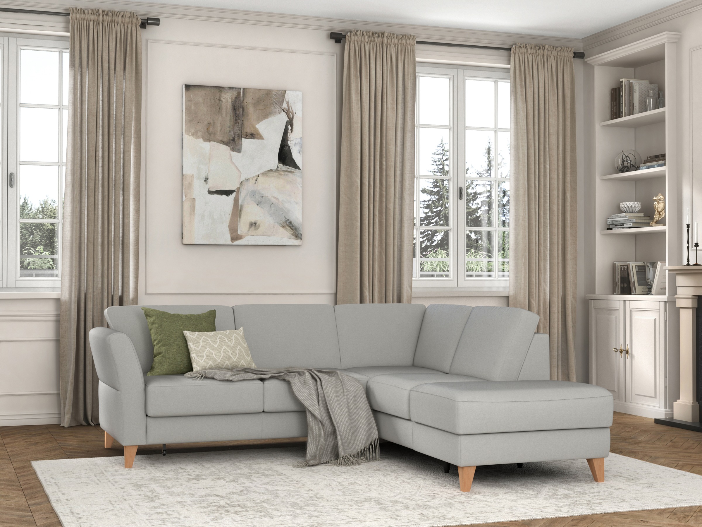 sit&more Ecksofa »Visby L-Form«, Wahlweise mit Bettfunktion und Stauraum, frei im Raum stellbar