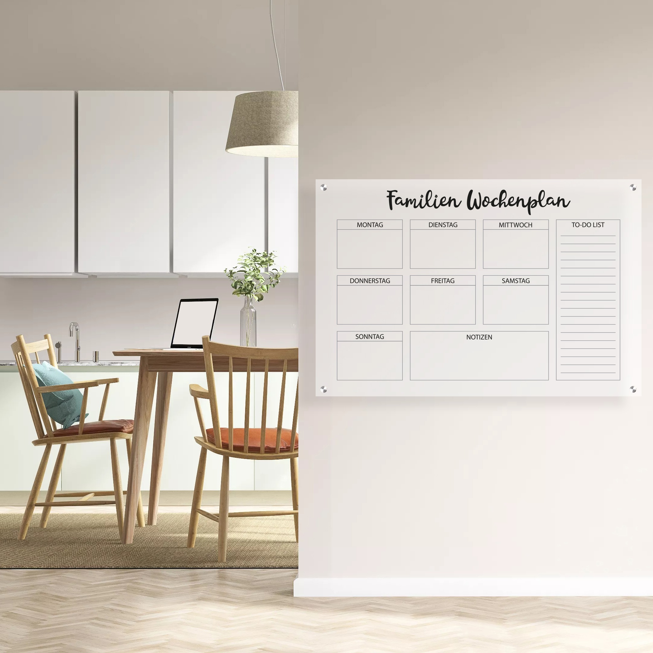 queence Wanddekoobjekt »Family«, (1 St.), Wochenplan, Familienkalender, Wandkalender, Acrylglas, zum beschriften