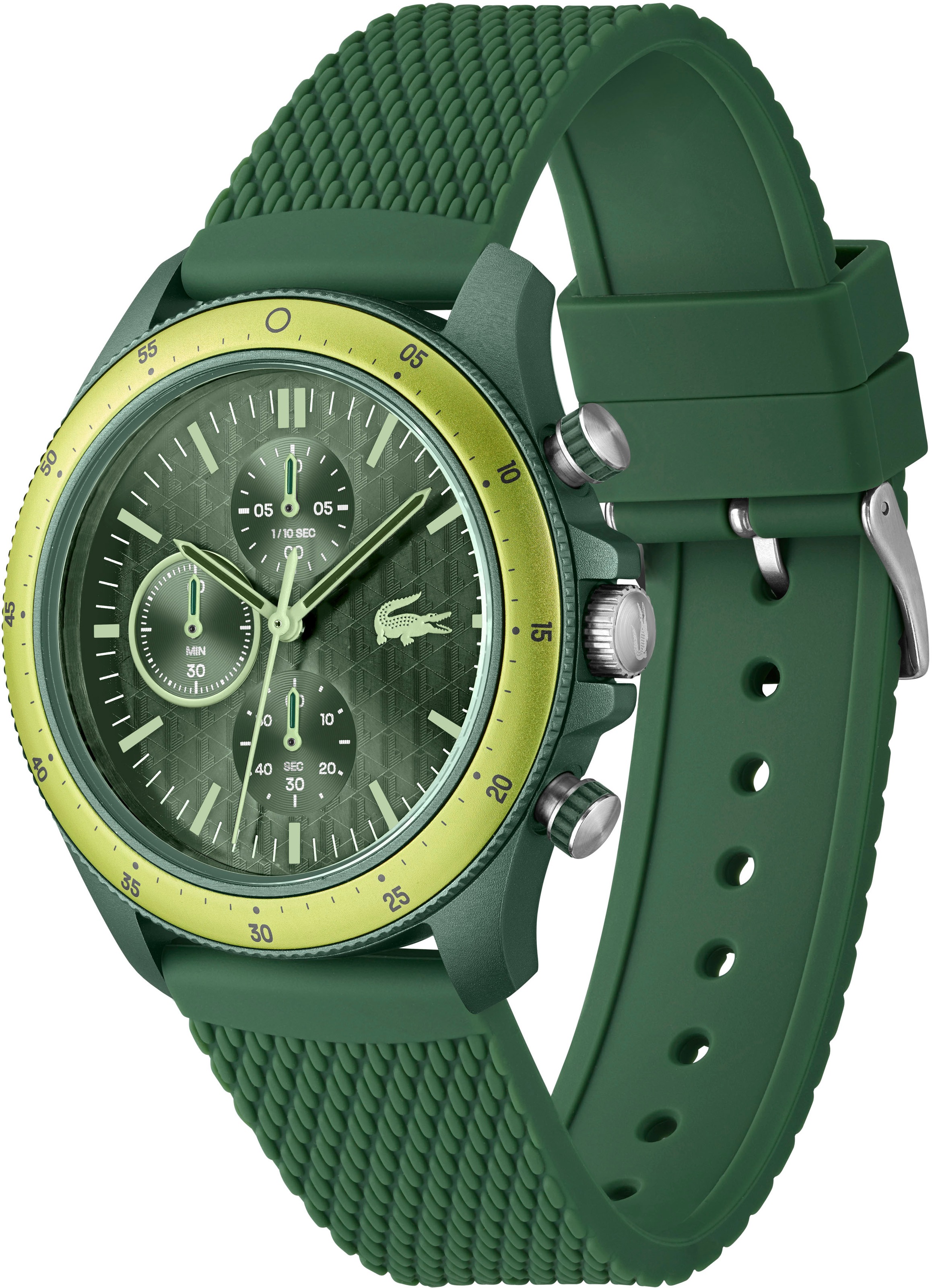 Lacoste Chronograph »NEO HERITAGE«, Quarzuhr, Armbanduhr, Herrenuhr, Stoppfunktion, Silikonarmband