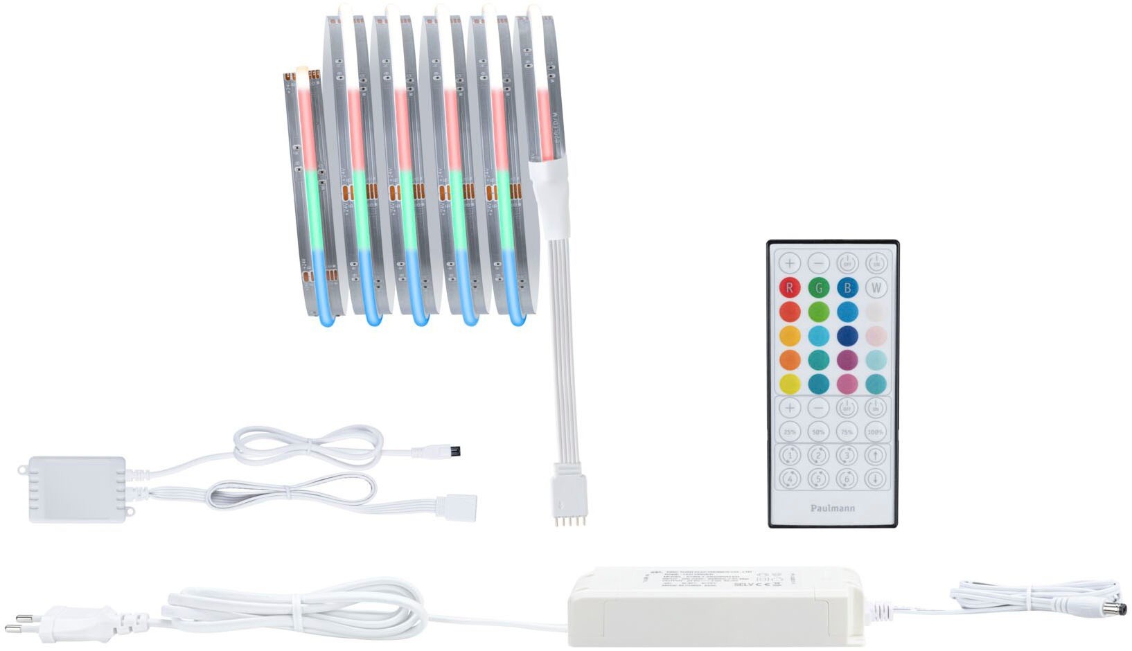 Paulmann LED-Streifen »MaxLED 1000 LED Strip Full-Line COB Basisset«, Memoryfunktion, Farbwechsler, Farbsteuerung, Dimmer