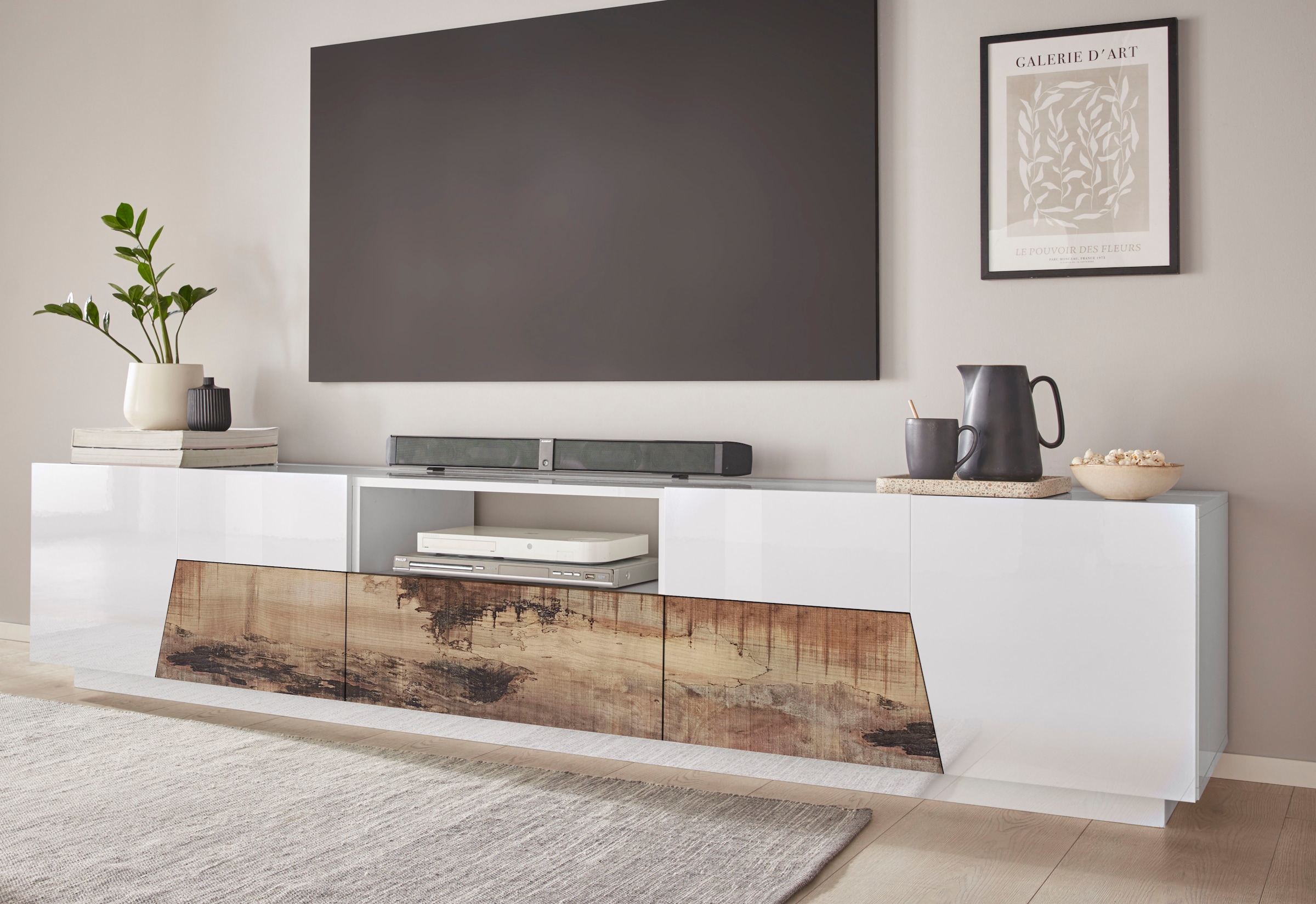 Home affaire Lowboard "ALIEN- TV-Board, mit 4 Türen, 1 Schublade und 1 offe günstig online kaufen