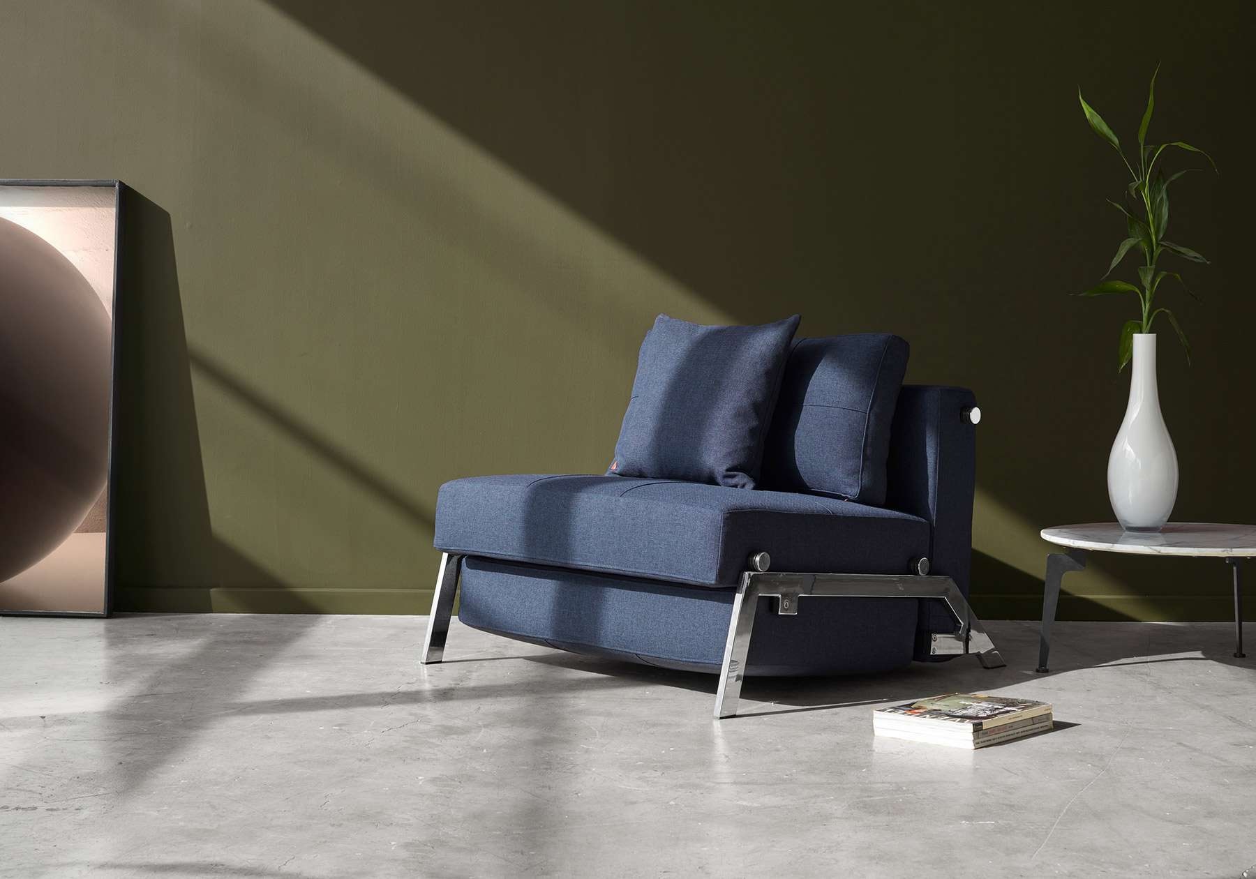 INNOVATION LIVING "CUBED Schlafsessel, bequem, hochwertige Verarbeitung, edle Chrom Füße"