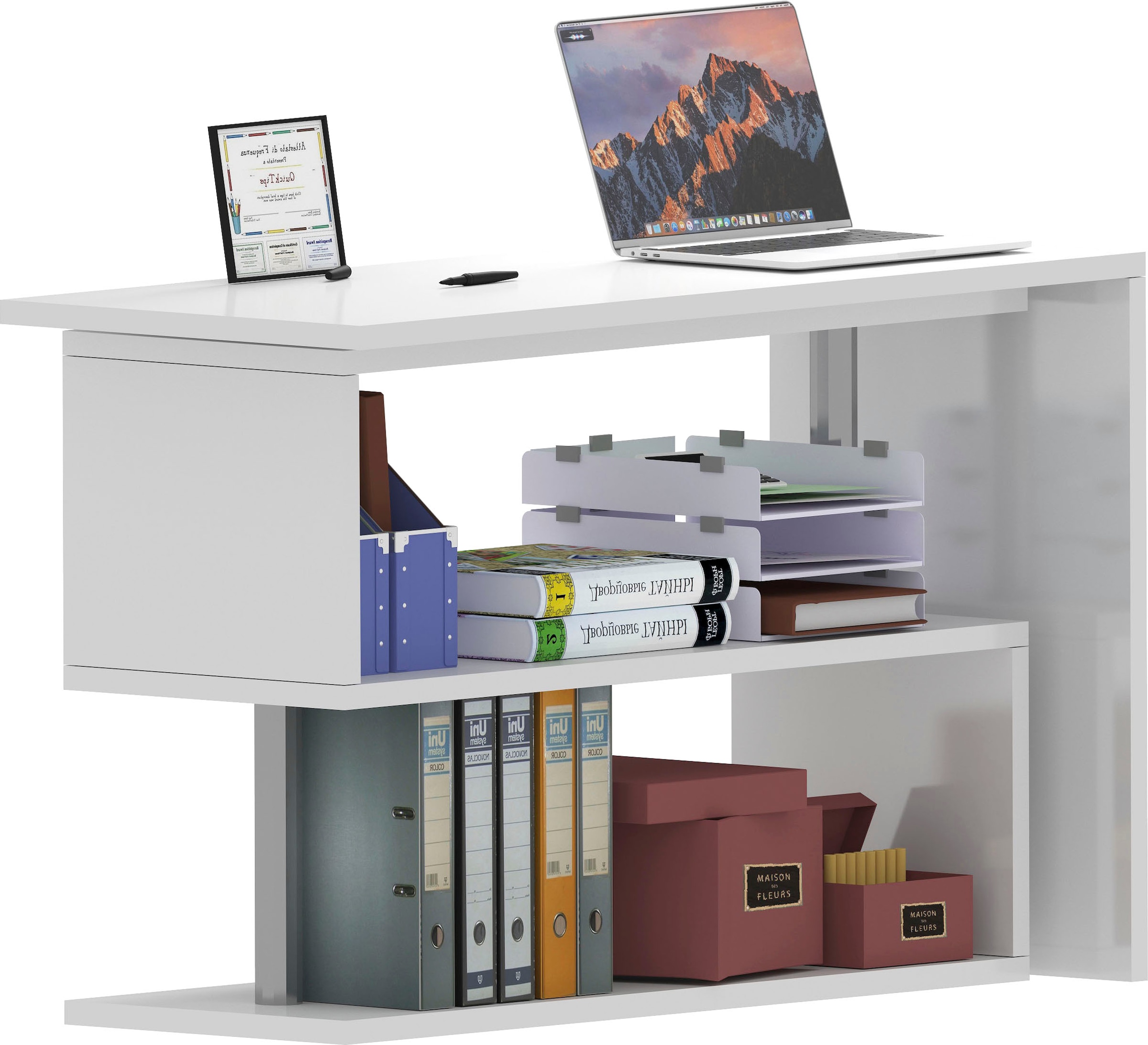 INOSIGN Schreibtisch »Volta, Made in Italy«, multifunktional - als Computertisch, Eckschreibtisch oder Sideboard