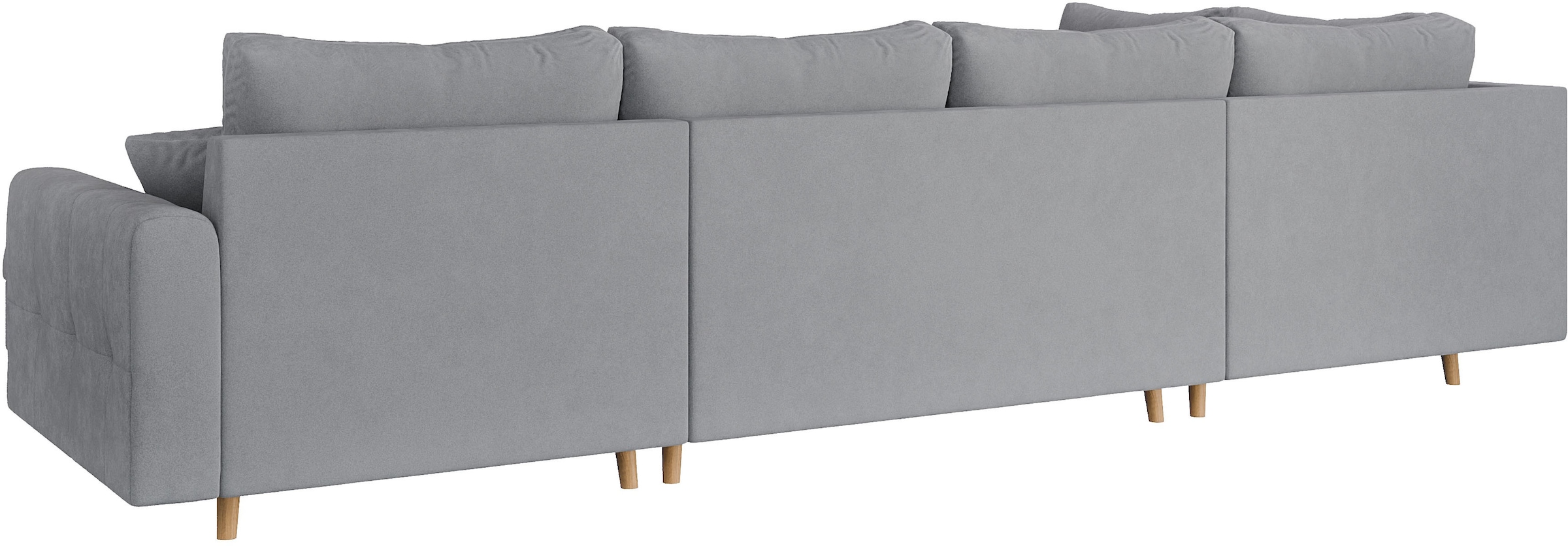 Home affaire Wohnlandschaft »CHARRE U-Form mit Ottomane, Maße B/T/H: 310/161/81 cm«, feine Steppung, lose Rücken- und Zierkissen, auch in Cord und Bouclé