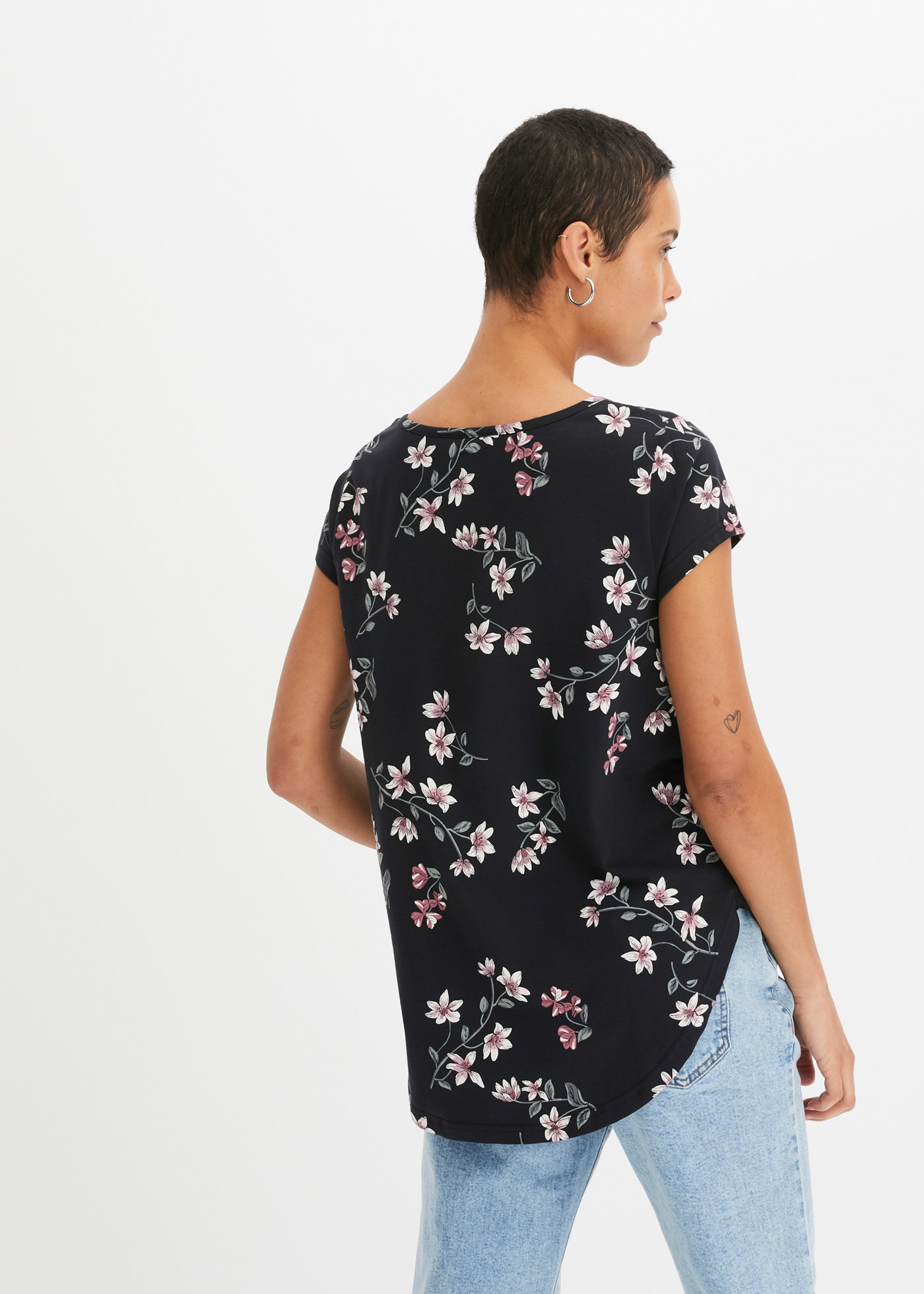 bonprix T-Shirt Oversize Passform, Kurzarm-Design, mit kurzem Reißverschlus günstig online kaufen