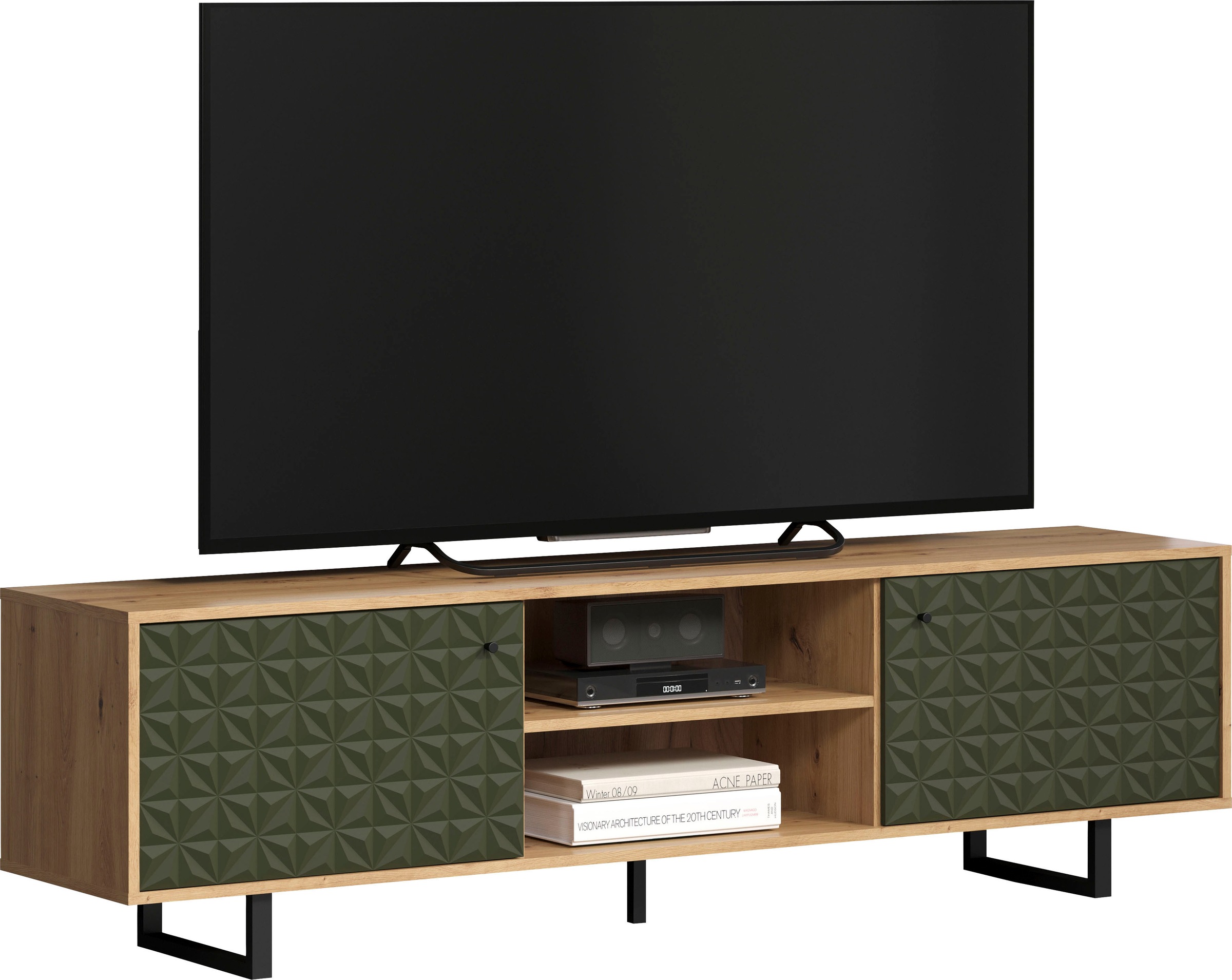 Home affaire TV-Board »Ferretti« TV-Tisch mit besonderer Fräsung - Füße und Griffe aus Metall