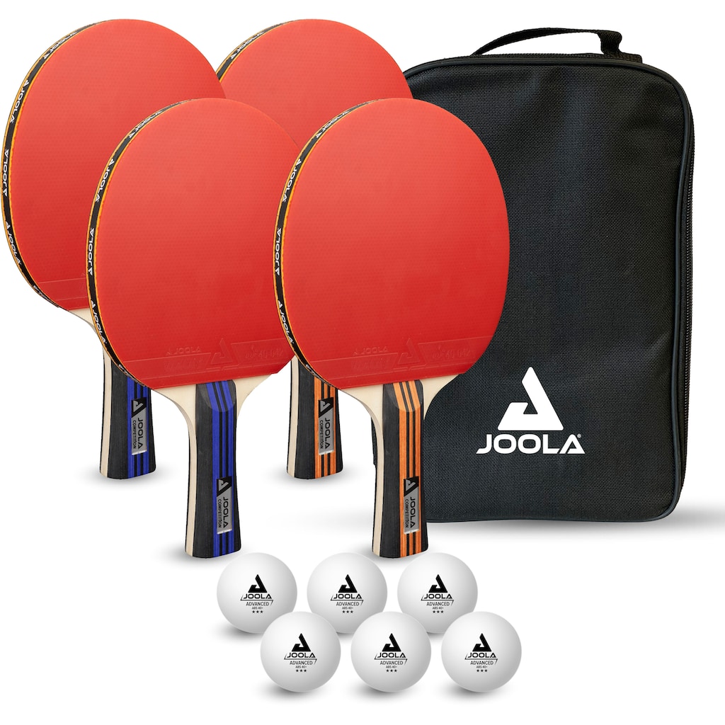 Joola Tischtennisschläger »TT-Set Family Advanced«, (Set, mit Bällen-mit Schlägerhülle)