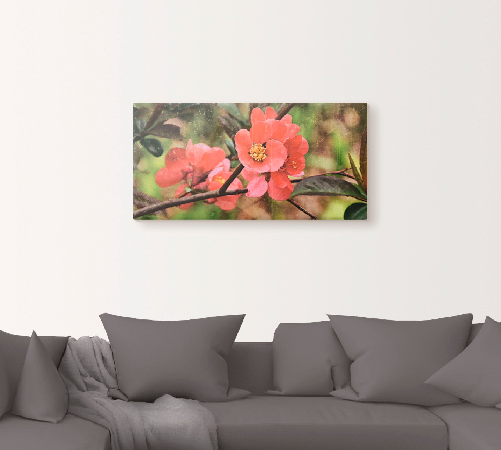 Artland Leinwandbild »Quittenblüte«, Blumen, (1 St.), auf Keilrahmen gespannt
