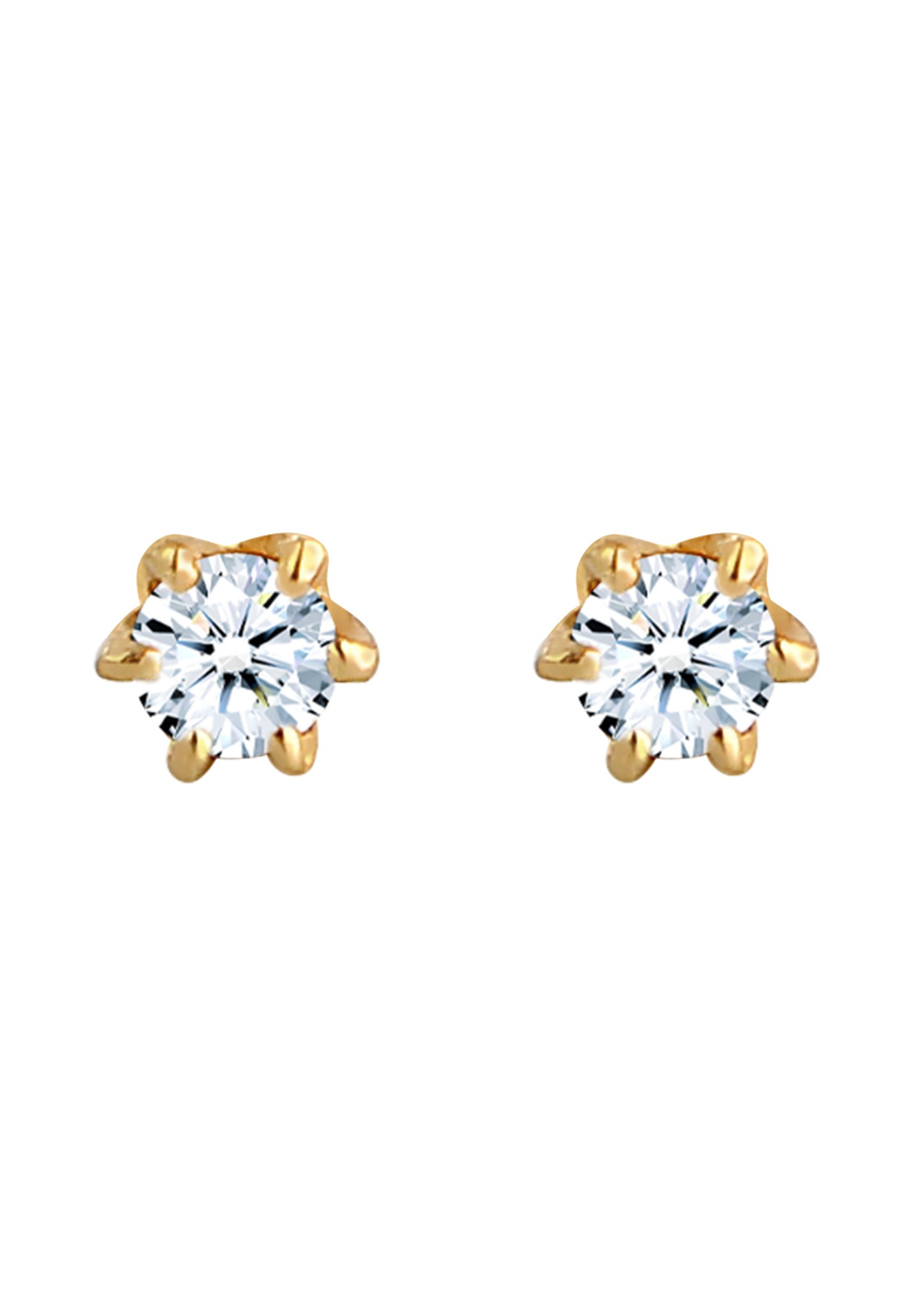 Elli DIAMONDS Paar Ohrstecker »Ohrstecker Diamant Weiß Brillantschliff (0.012ct) 585 Gelbgold«