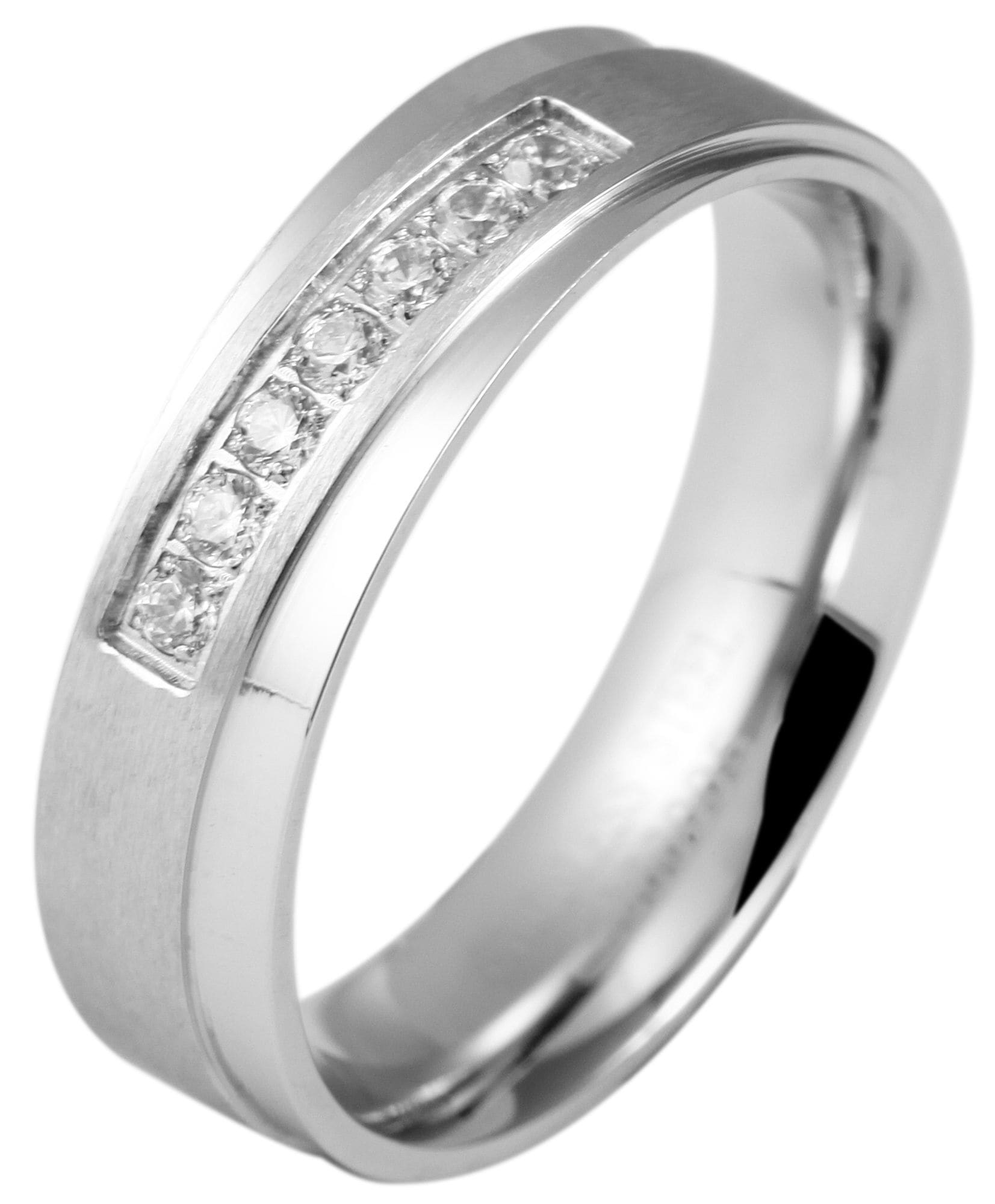 Adelia´s Fingerring »Damen Ring aus Edelstahl mit Strass Steinchen« Schöne Geschenkidee zum Jubiläum