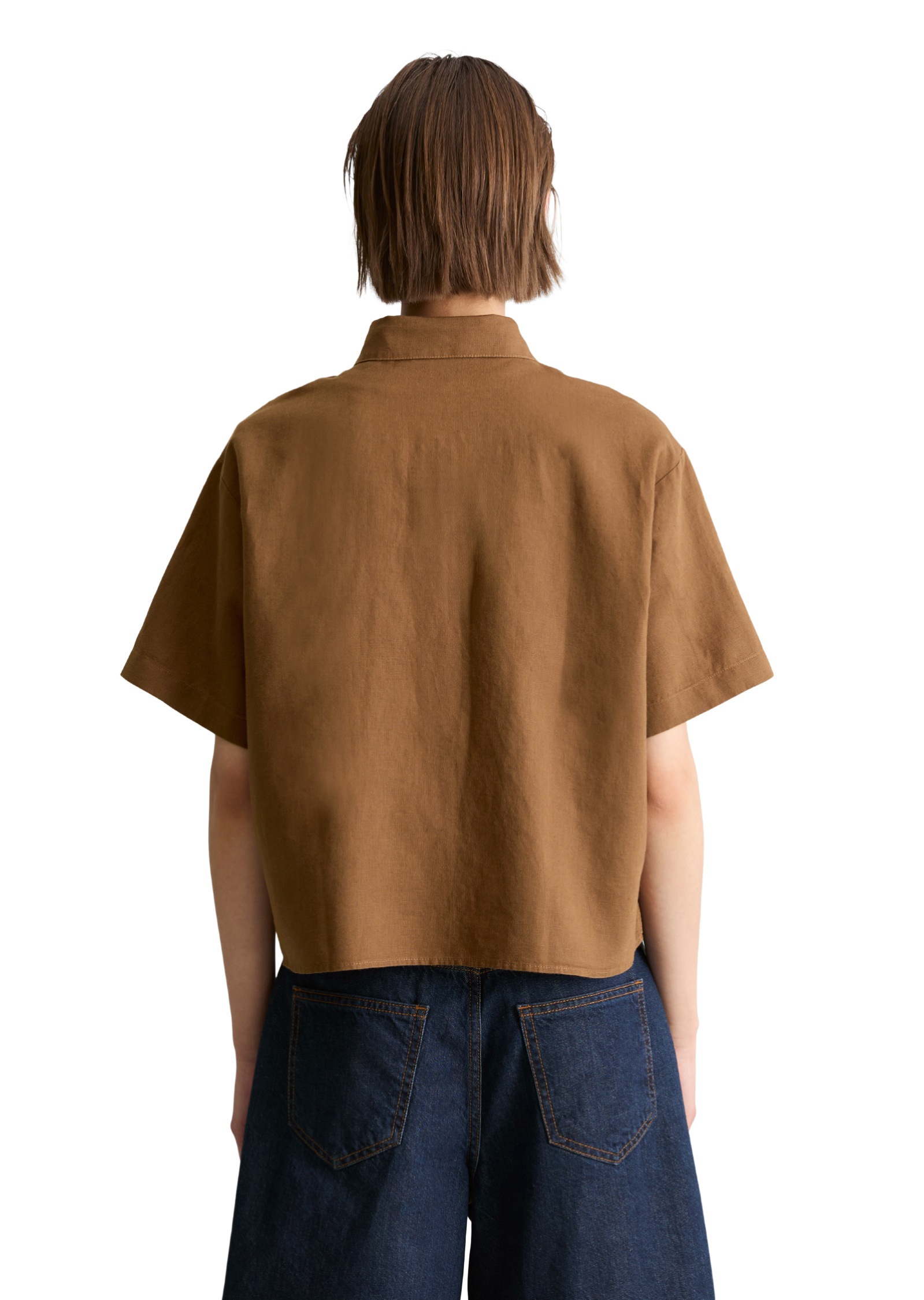 Marc O'Polo DENIM Kurzarmbluse »aus Leinen-Baumwolle-Mix«