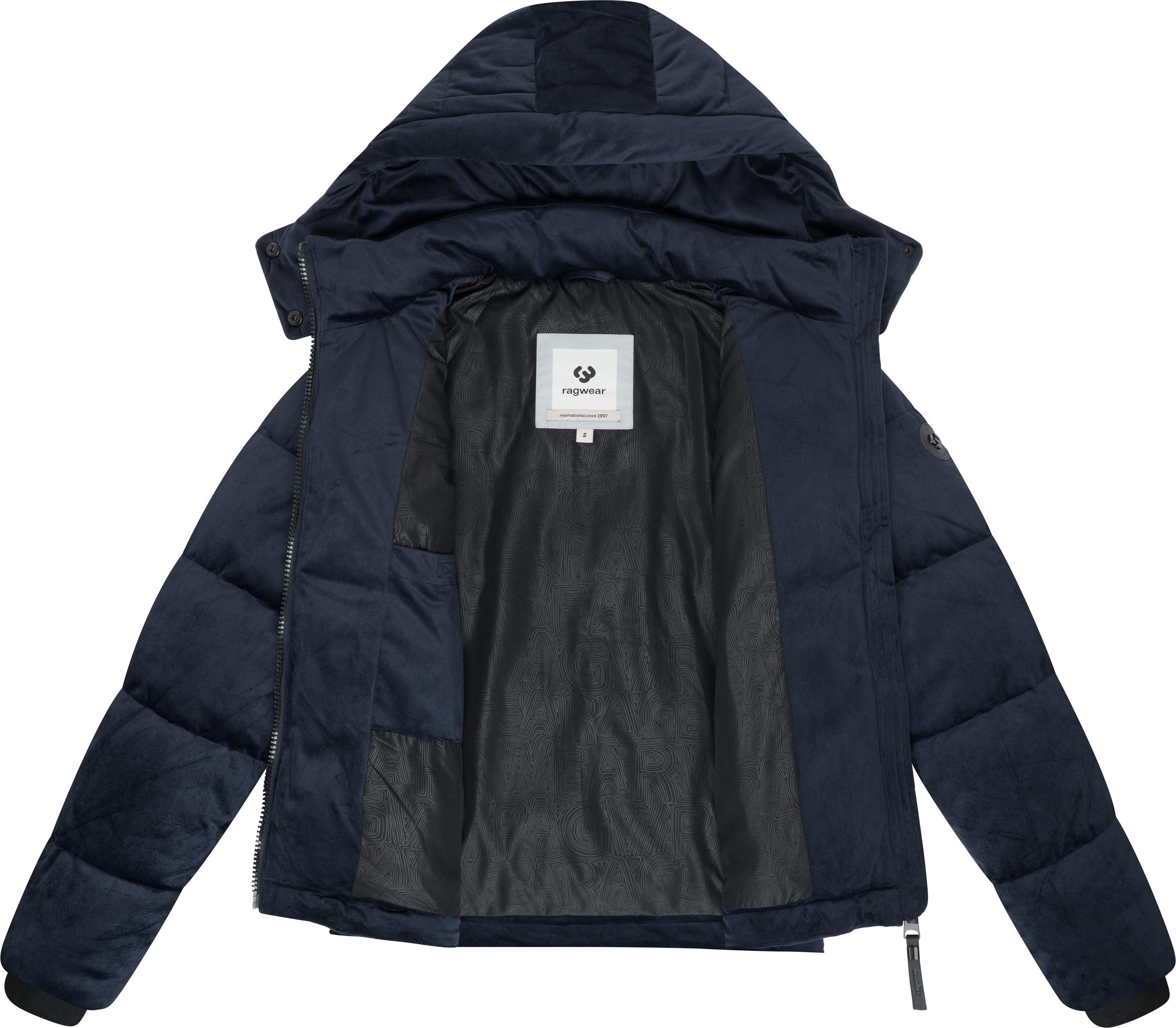 Ragwear Steppjacke »Roobie Velvet YOUMODO«, mit Kapuze, Gesteppte Winterjacke in Samtoptik mit Kapuze