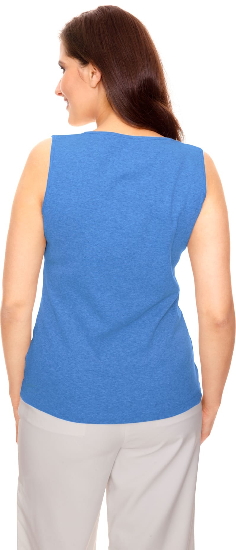 Shirttop HEINE, Damen, Gr. 40, blau (azurblau), 100% Baumwolle, unifarben, eckiger Ausschnitt, Tops Shirttop 3