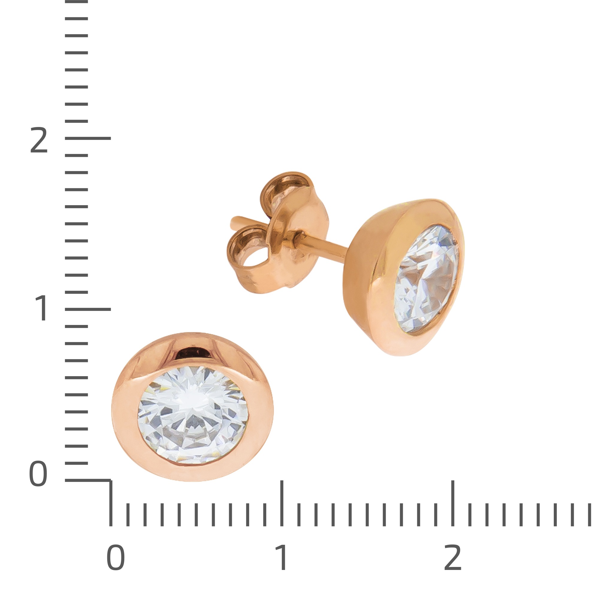 Vivance Paar Ohrstecker »925 Sterling Silber rotvergoldet Zirkonia rund«