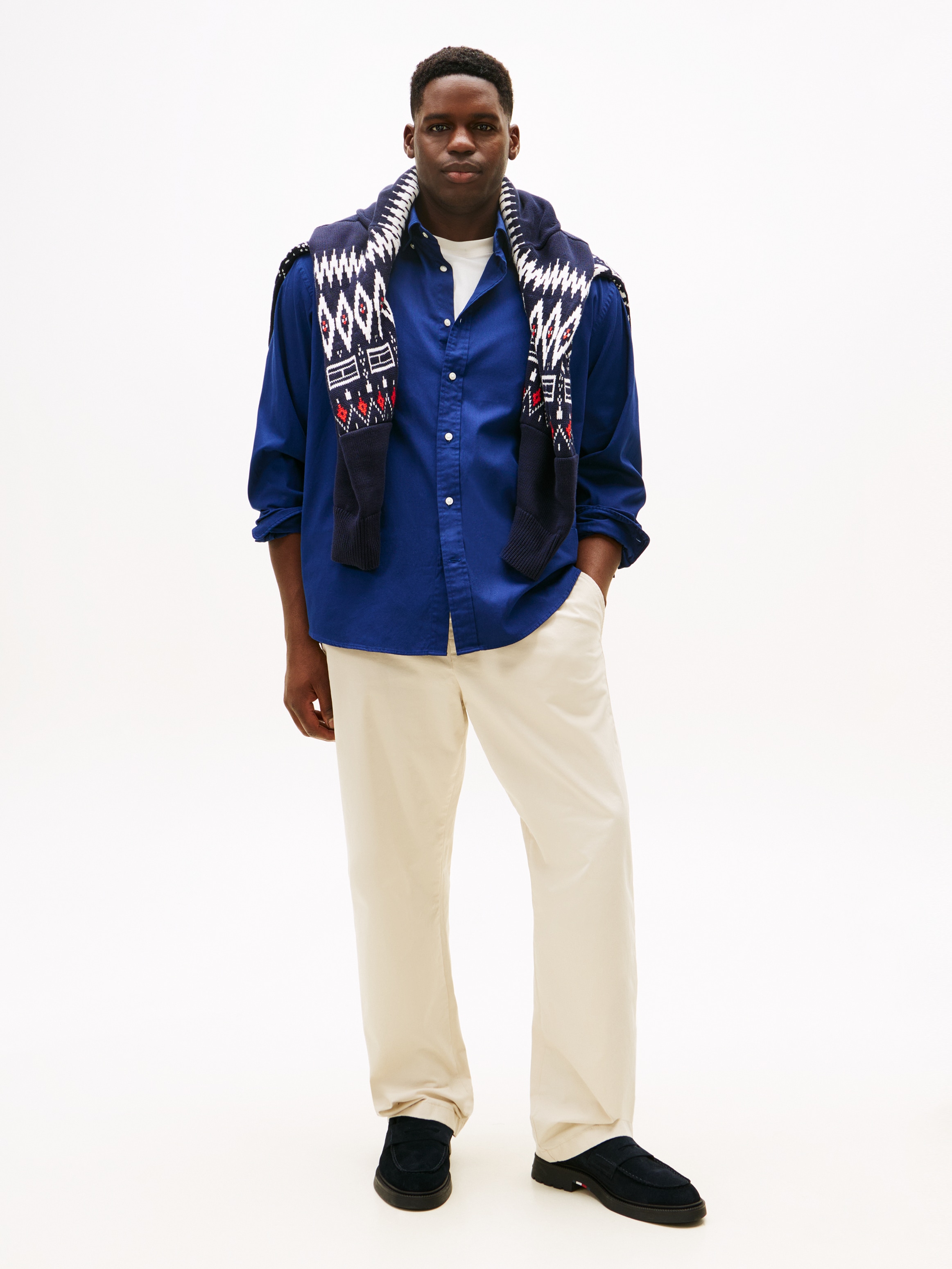 Tommy Hilfiger Big & Tall Langarmhemd, Große Größen, Button-Down-Kragen