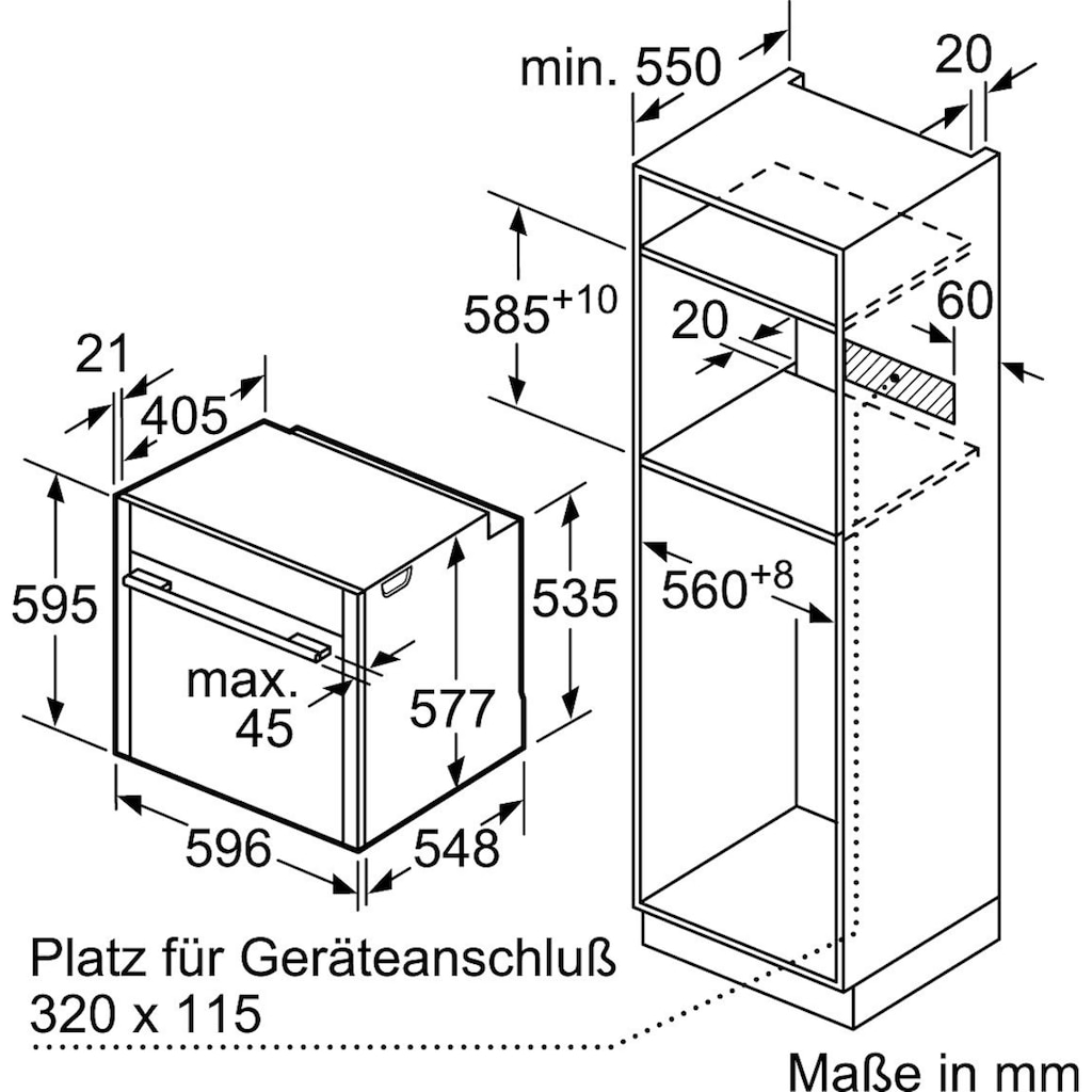 NEFF Dampfbackofen »B45FS22N0«, N 90, B45FS22N0, mit Teleskopauszug nachrüstbar, easyClean