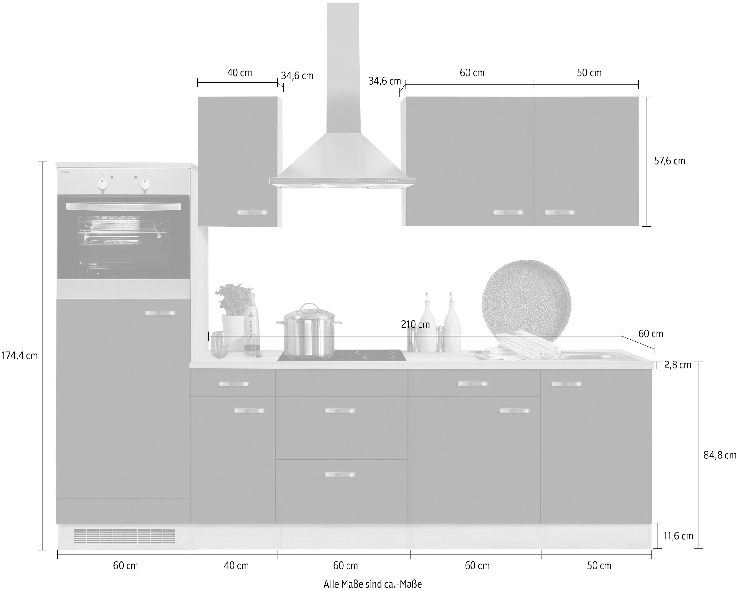 OPTIFIT Küchenzeile »Faro«, ohne E-Geräte, Breite 270 cm kaufen | BAUR