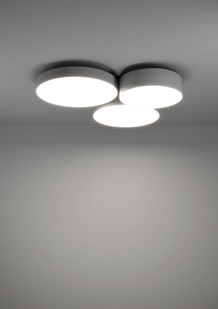 EGLO Deckenleuchte »BARBANO-Z Deckenlampe, grau weiß, ZigBee 3.0, Disco-Modus, Timer«, 3 flammig, Leuchtmittel LED-Modul | LED fest integriert, App und Sprachsteuerung Alexa, 60,5 x 56,5 x 9 cm, exkl. Fernbedienung