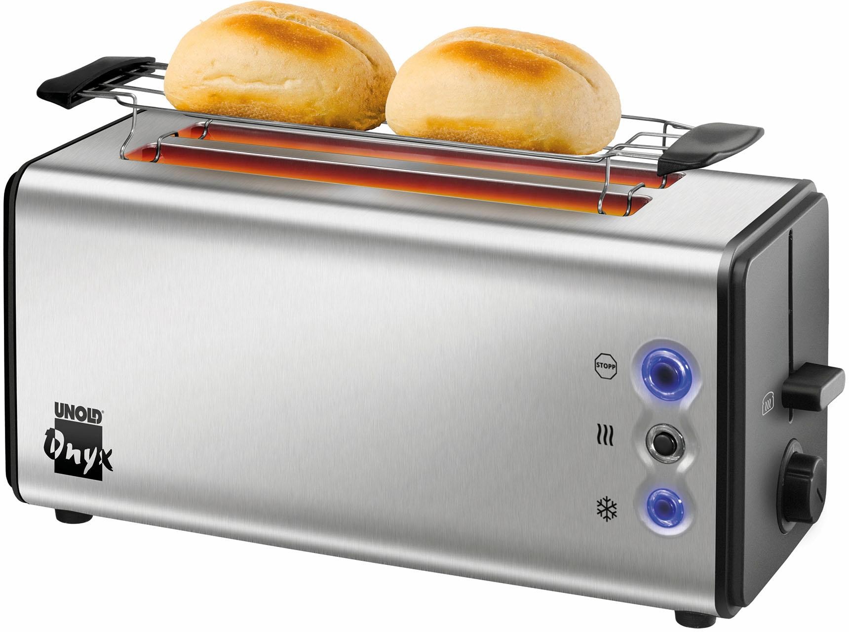 Unold Toaster "Onyx Duplex 38915", 2 lange Schlitze, für 4 Scheiben, 1400 W