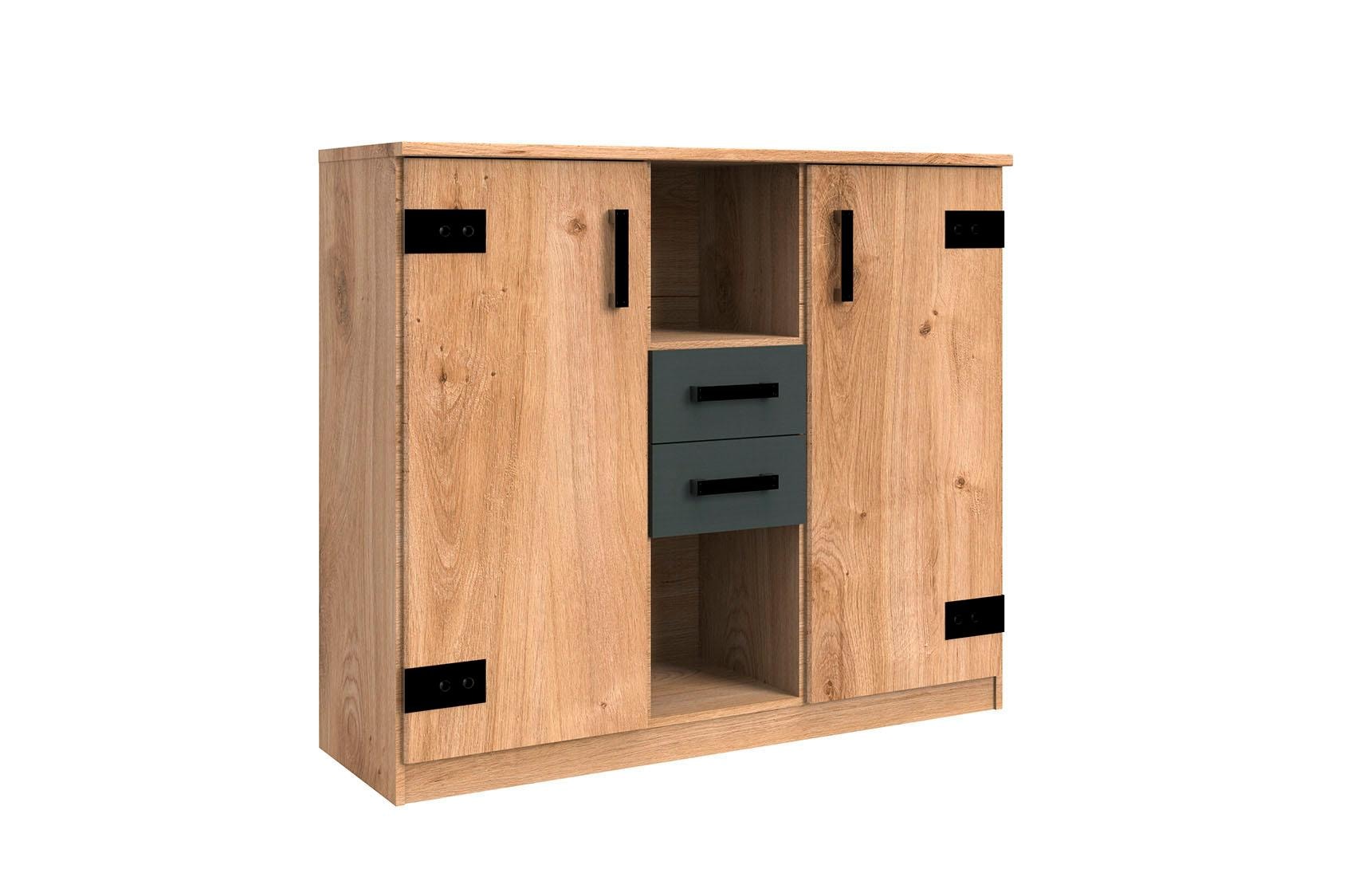 Wimex "Liverpool, Schrank 2trg.mit 2 Schubladen, Made in Germany" mit Soft-Close, 124/41/105cm, Industrial Design