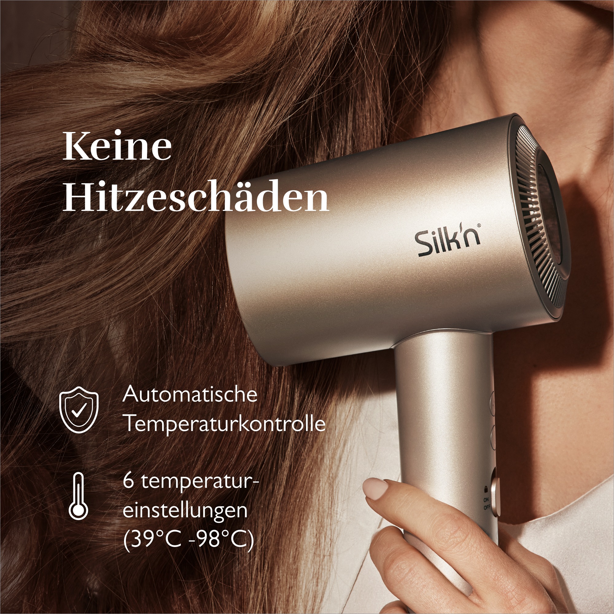 Silk'n Ionic-Haartrockner »SilkyAir Pro Modell 2024«, 1600 W, 3 Aufsätze