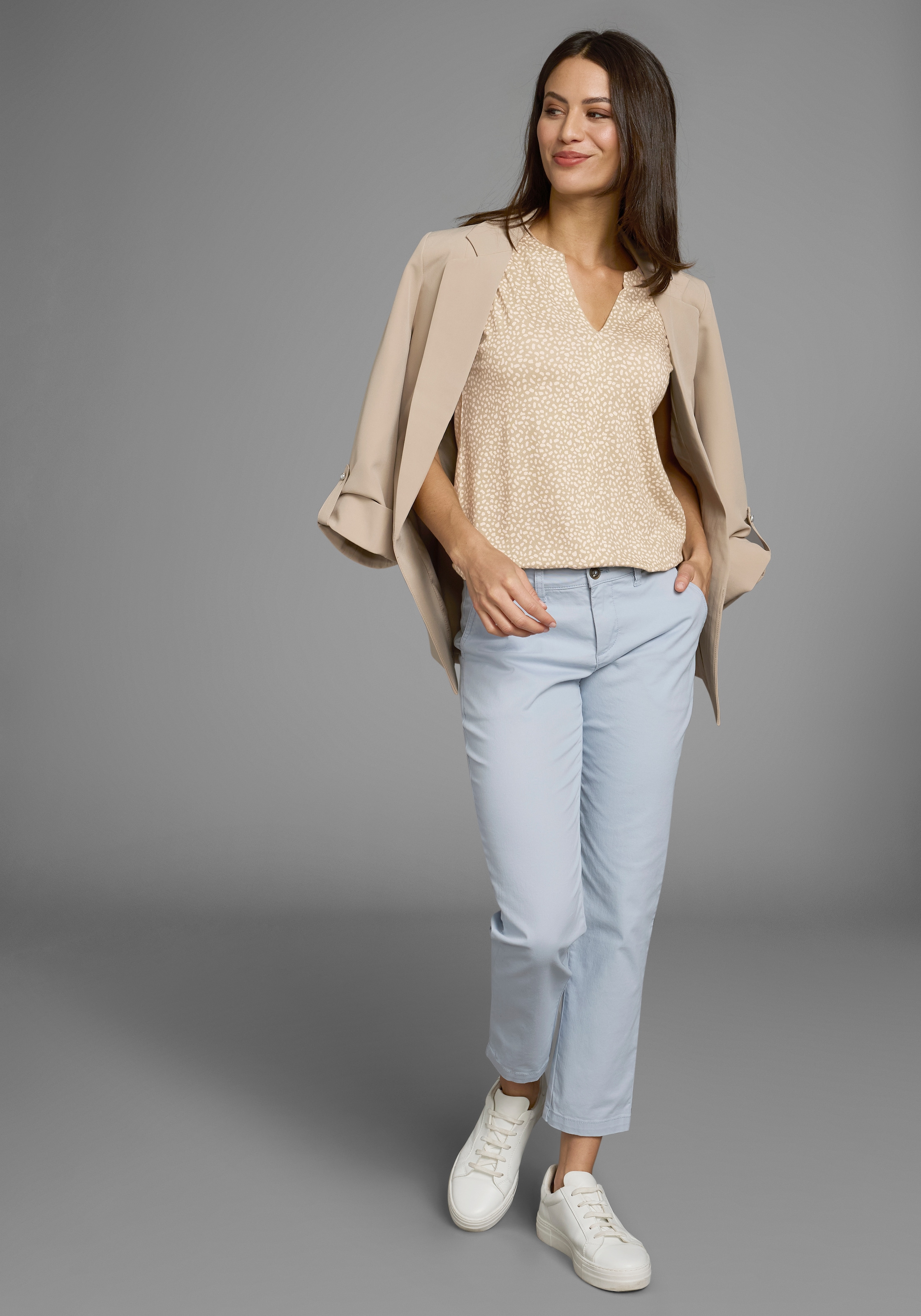 Laura Scott Print-Shirt, mit elastischem Saum - NEUE KOLLEKTION