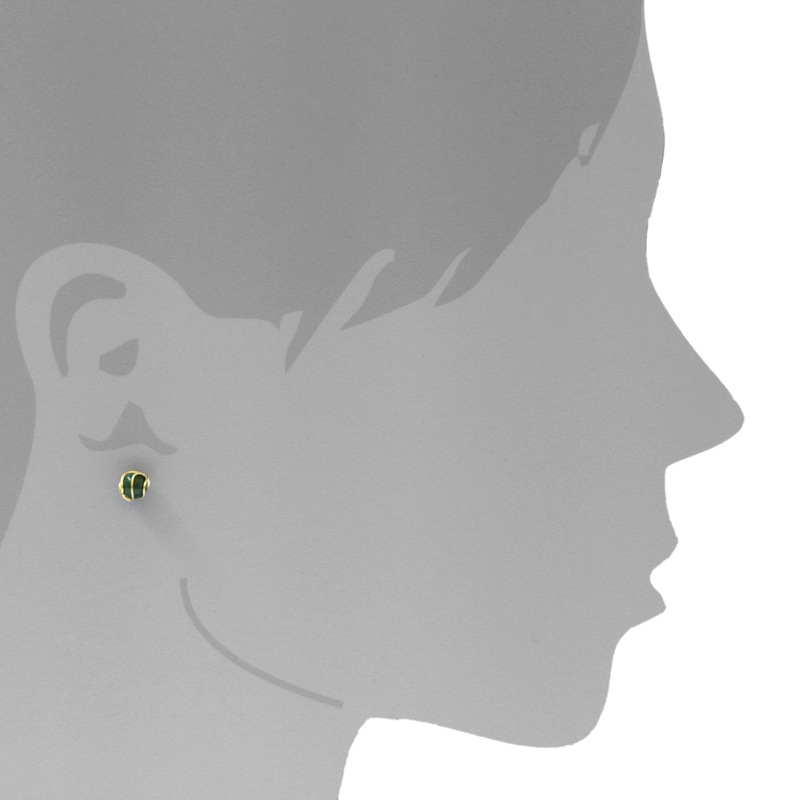OSTSEE-SCHMUCK Paar Ohrstecker »- Goldkäfig - Gold 333/000 - Malachit«