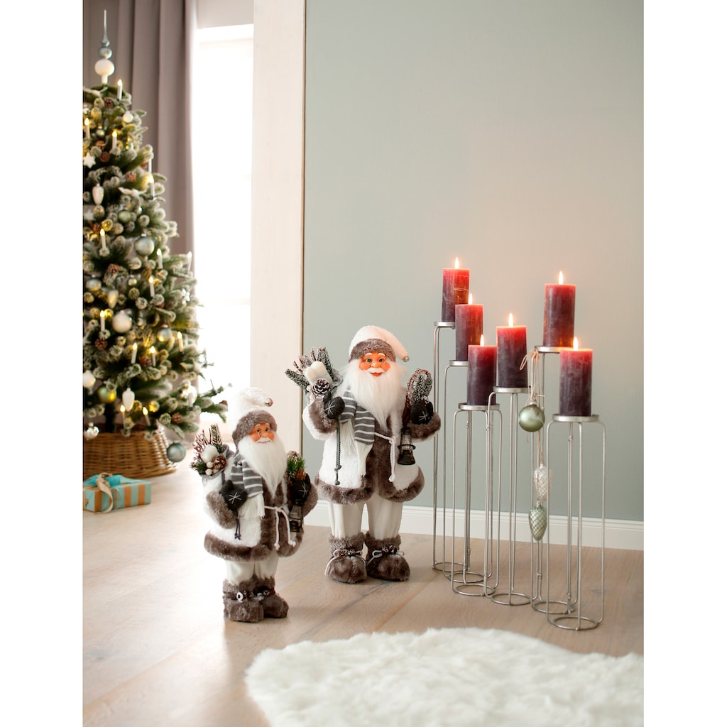 HOSSNER - HOMECOLLECTION Weihnachtsmann »Santa mit weißem Mantel und Laterne«