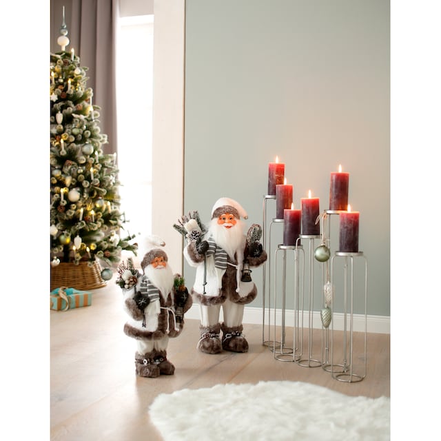 HOSSNER - HOMECOLLECTION Weihnachtsmann »Santa mit weißem Mantel und  Laterne«, Weihnachtsdeko bestellen | BAUR