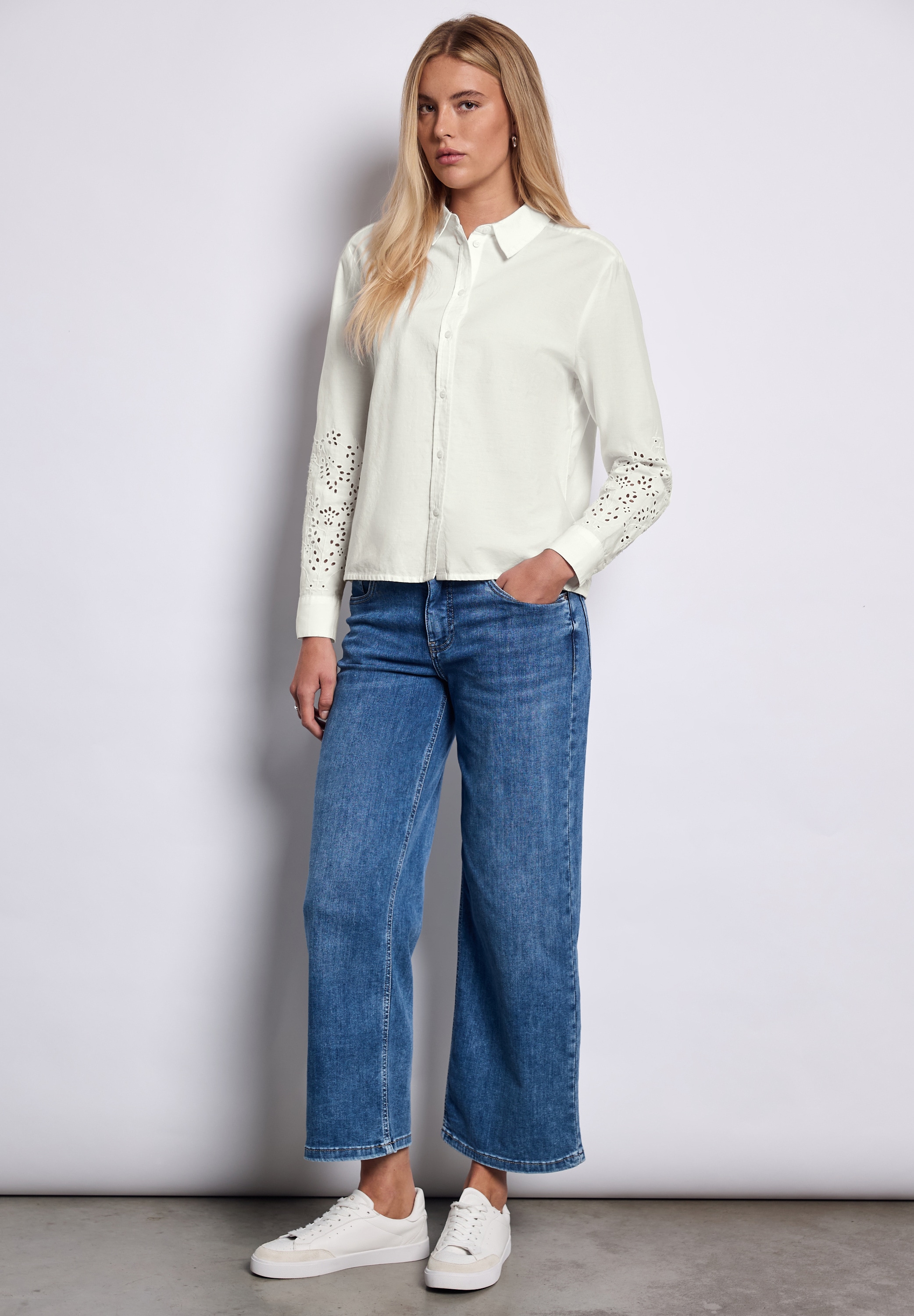 STREET ONE STUDIO Hemdbluse, aus reiner Baumwolle