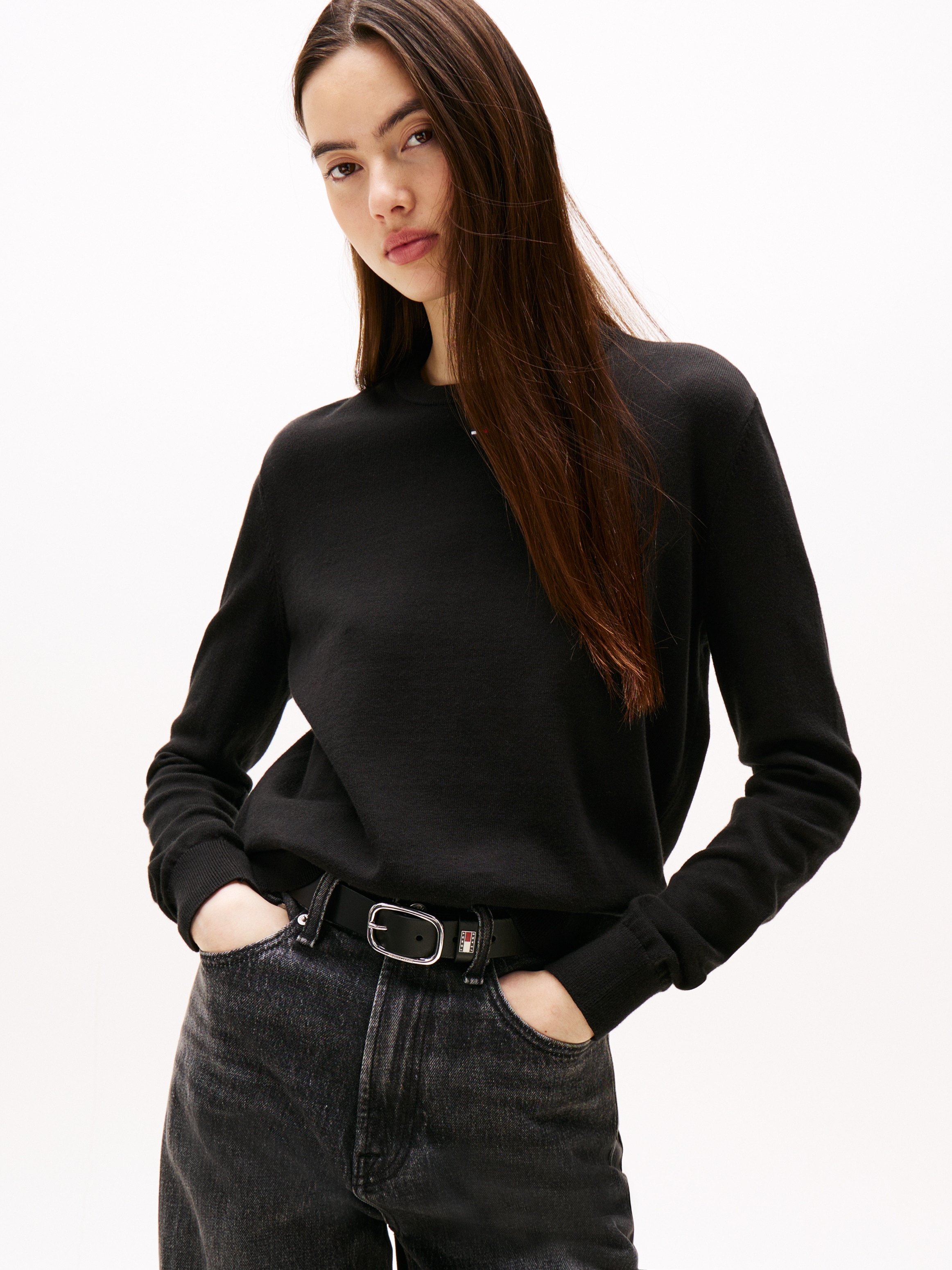 Tommy Jeans Rundhalspullover "TJW ESSENTIAL CREW SWEATER EXT" Baumwolle, regular fit