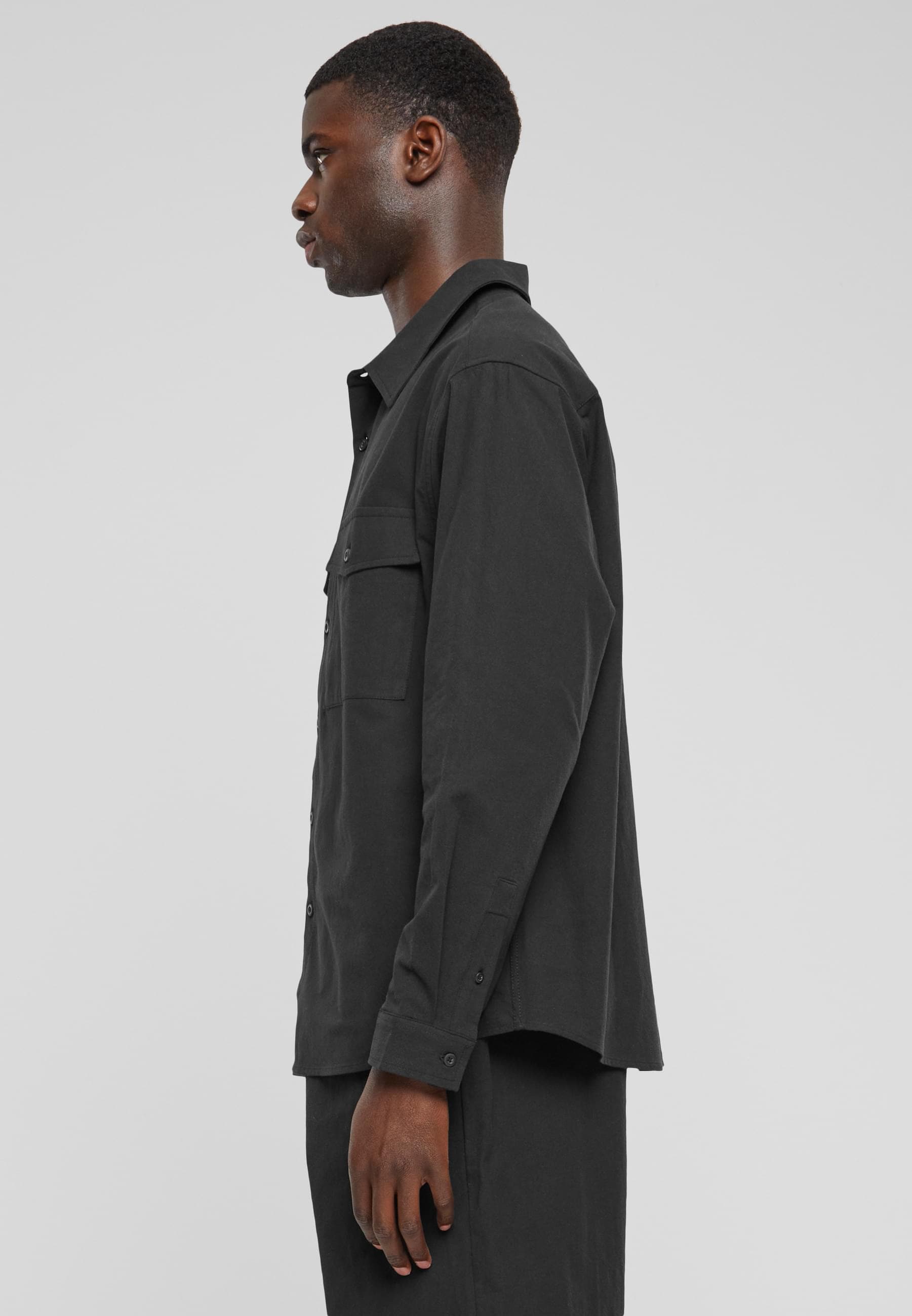 URBAN CLASSICS Langarmhemd »Urban Classics Herren Basic Crepe Shirt«, (1 tlg.)