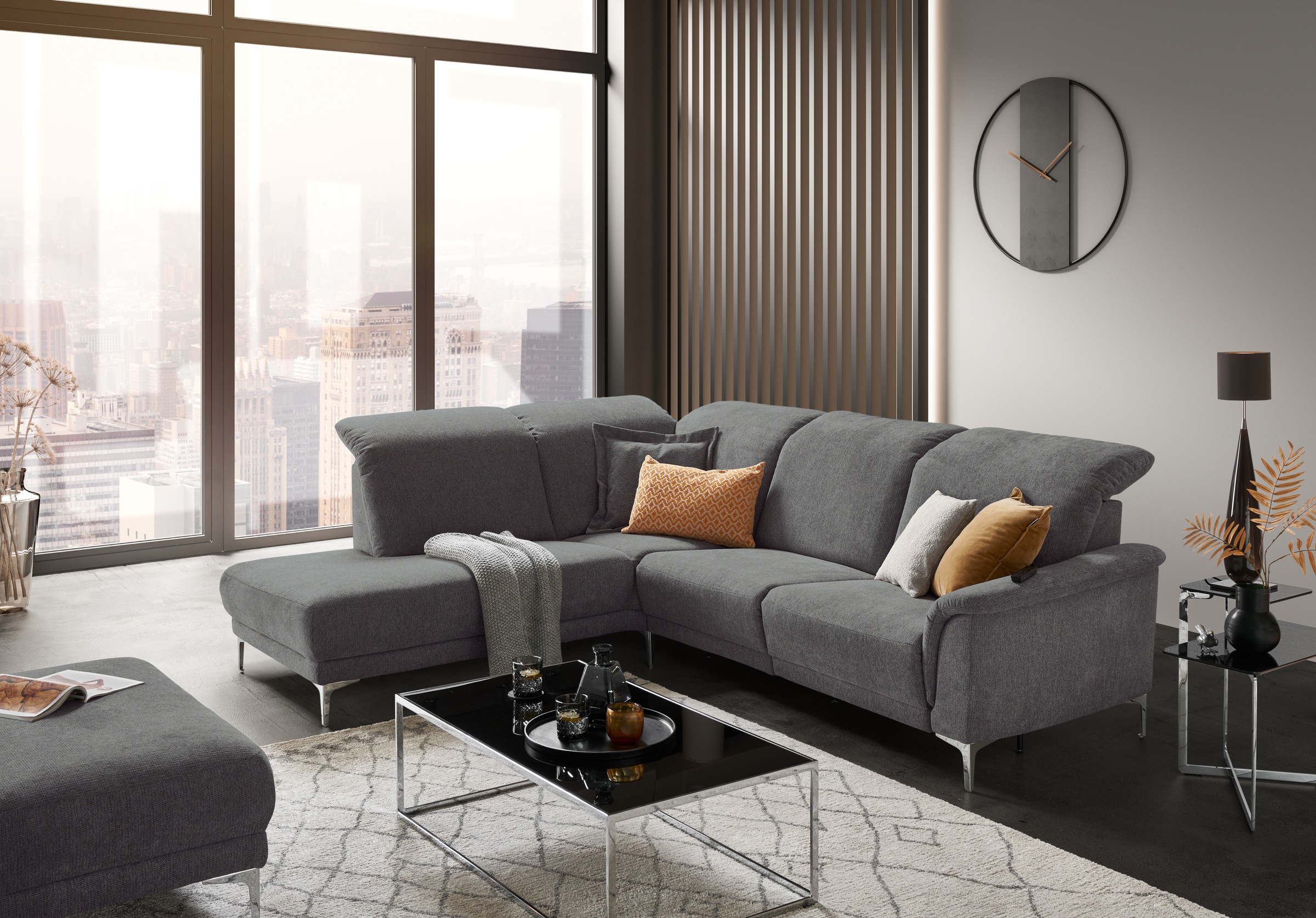 PLACES OF STYLE Ecksofa »Noci L-Form Kopfteilverstellu...