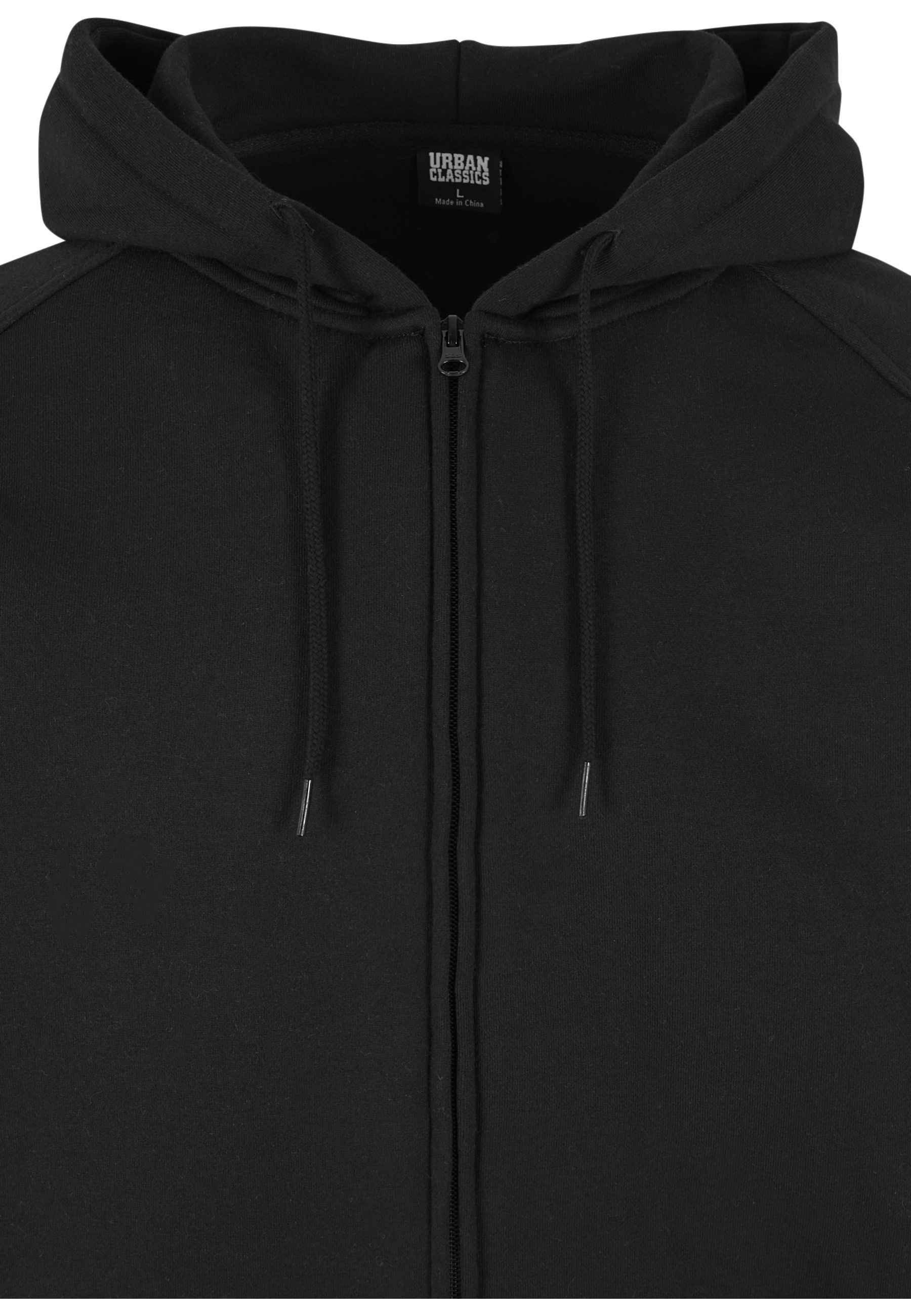 URBAN CLASSICS Kapuzenfleecejacke »Urban Classics Herren Zip Hoody« 1 Stk. tlg. mit Kapuze