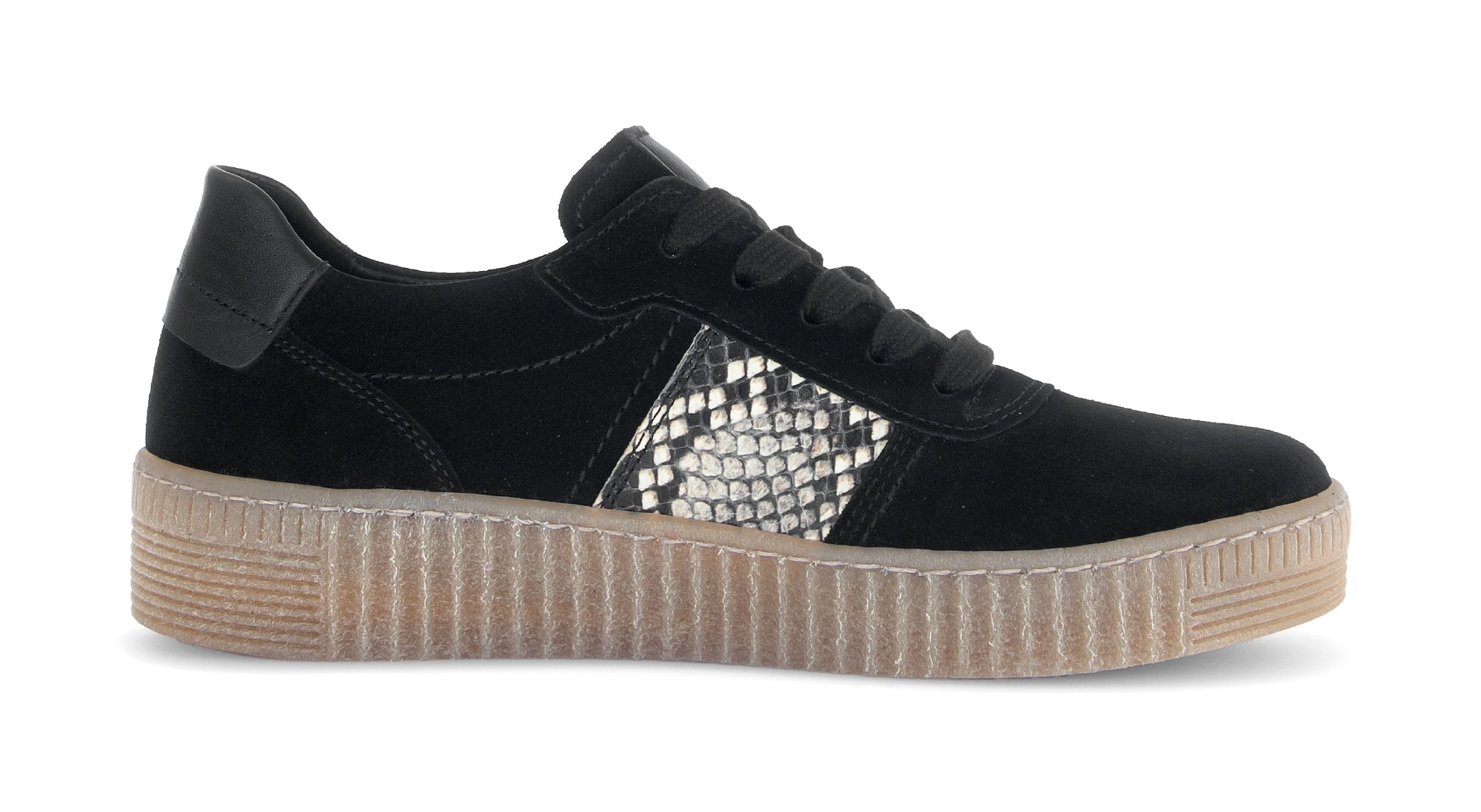 Gabor Plateausneaker, Freizeitschuh, Halbschuh, Schnürer mit Plateausohle in Krepp-Optik