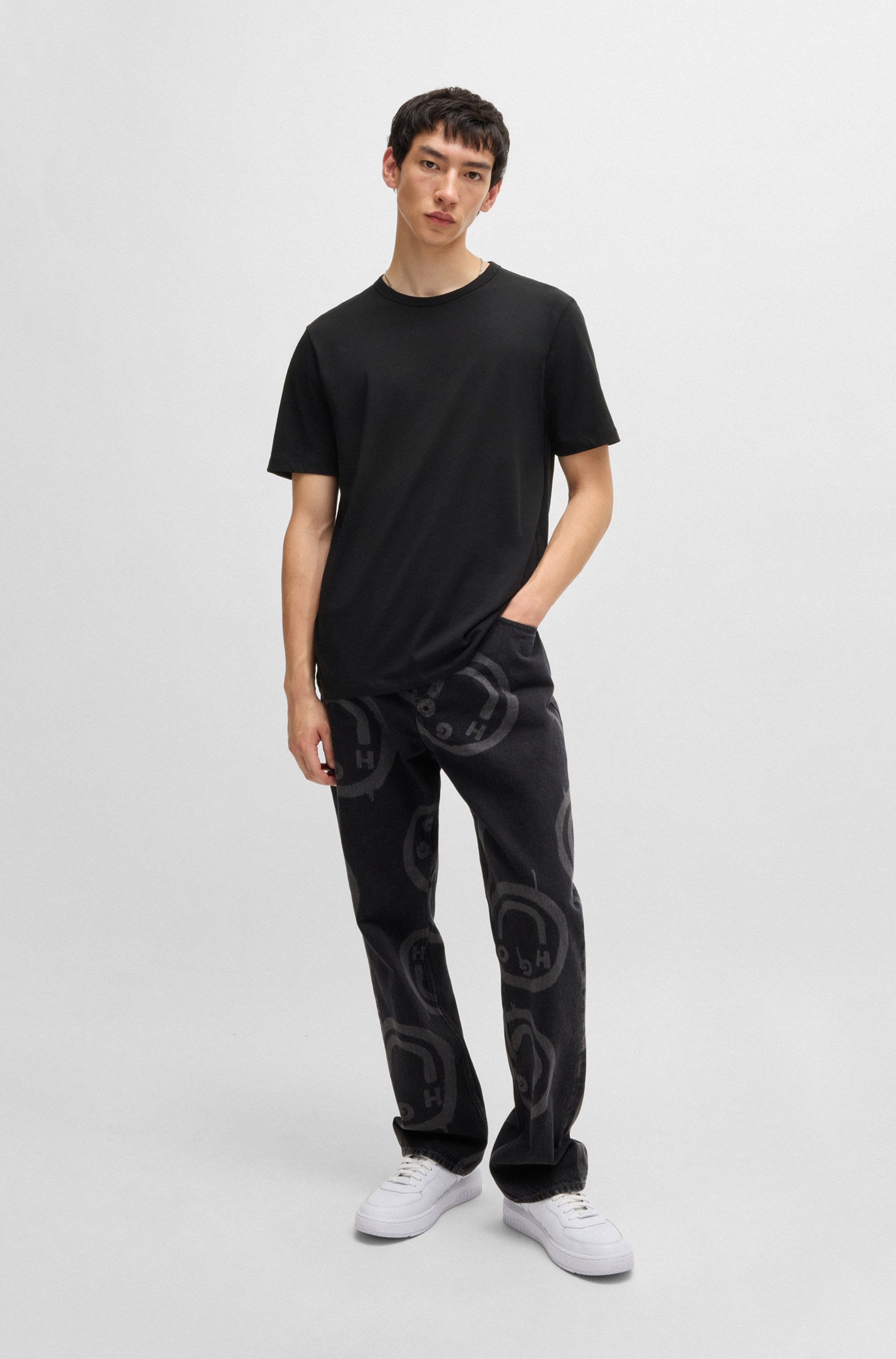 HUGO Blue T-Shirt »BLUE3_Naolo«, (Packung, 2 tlg.), mit kleinem Label am Saum