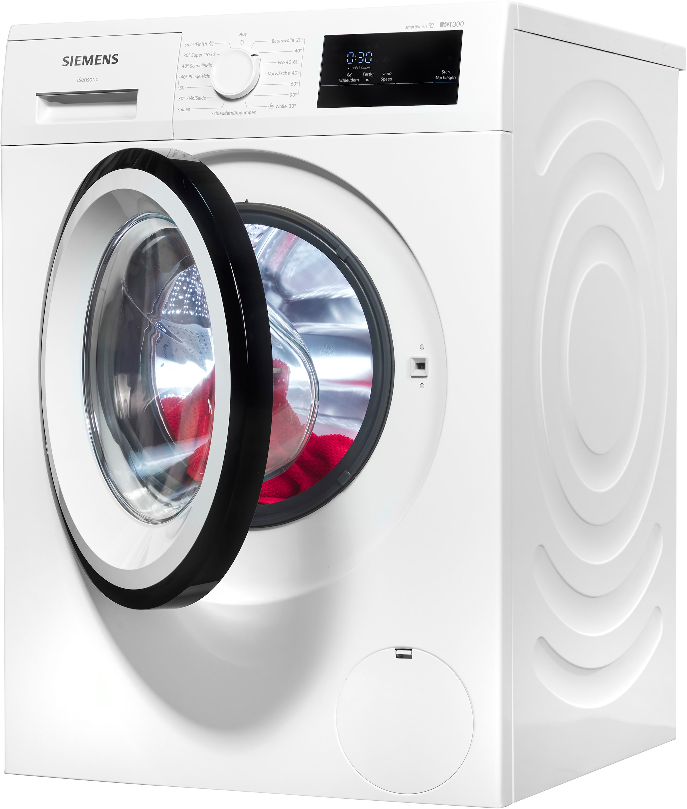 SIEMENS Waschmaschine »WM14N0A4«, iQ300, WM14N0A4, 8 kg, 1400 U/min,  smartFinish – glättet dank Dampf sämtliche Knitterfalten | BAUR