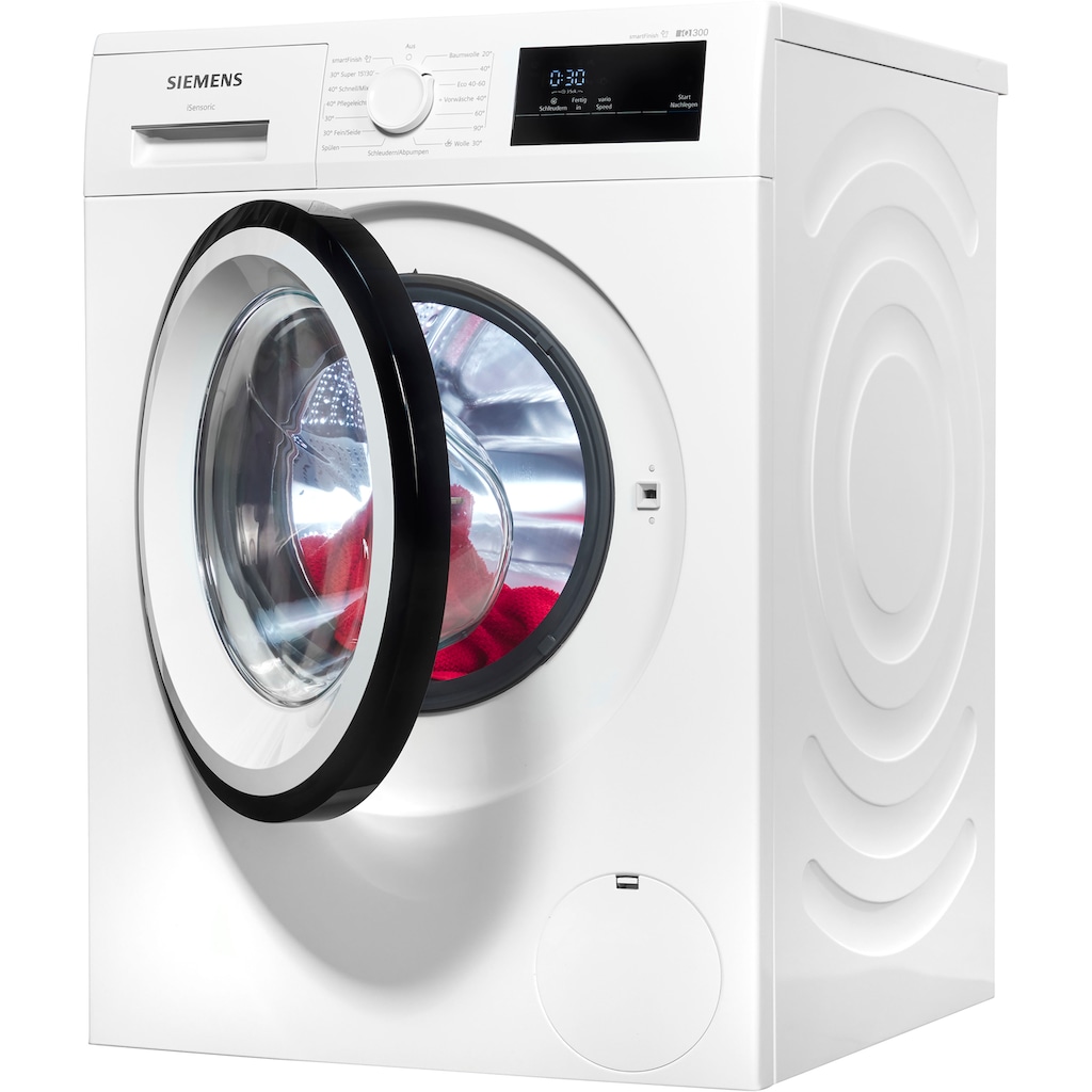SIEMENS Waschmaschine »WM14N0A4«, iQ300, WM14N0A4, 8 kg, 1400 U/min, smartFinish – glättet dank Dampf, 4 Jahre Garantie