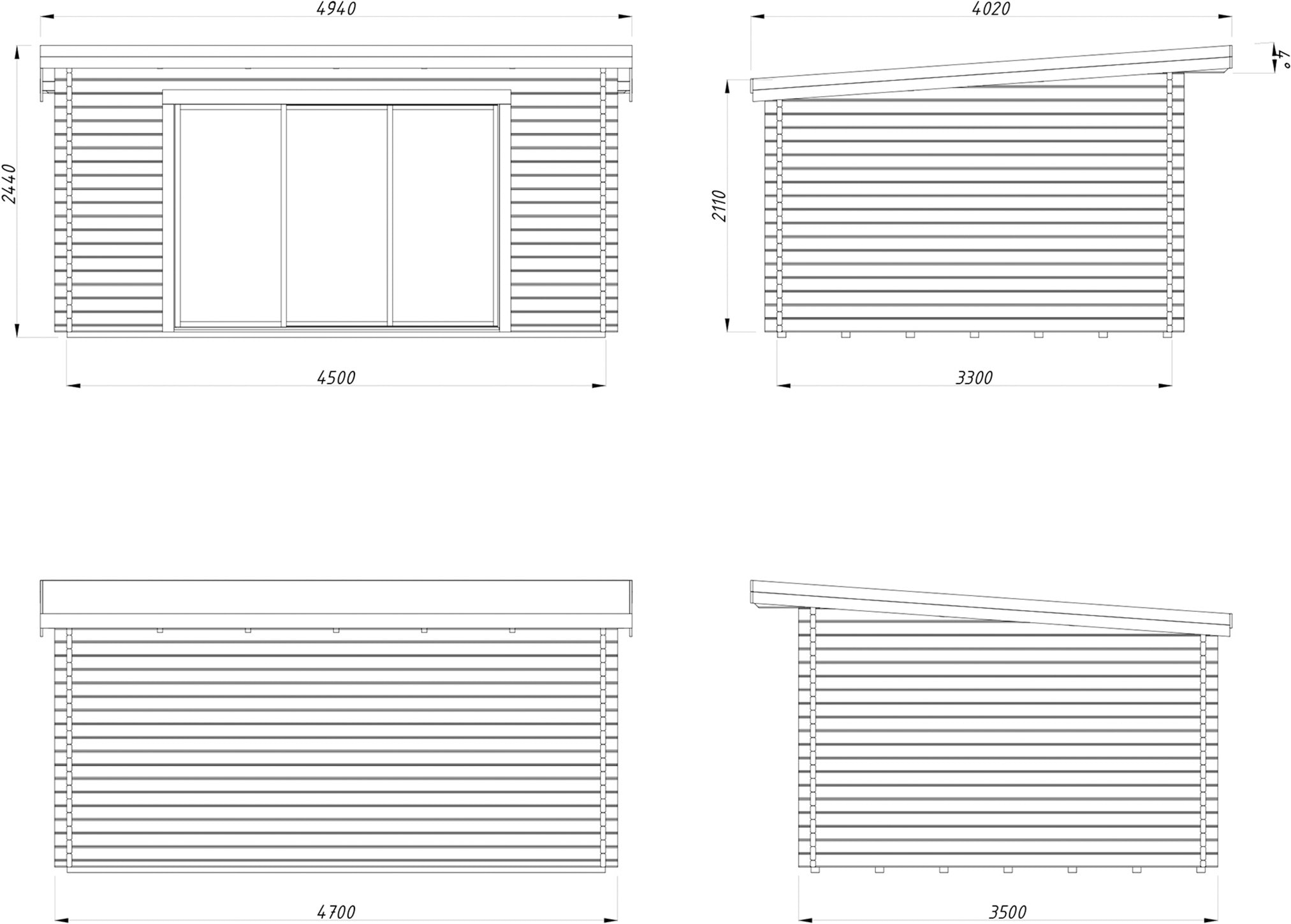 Palmako Gartenhaus »Lea 14,2 m², Slide Plus«