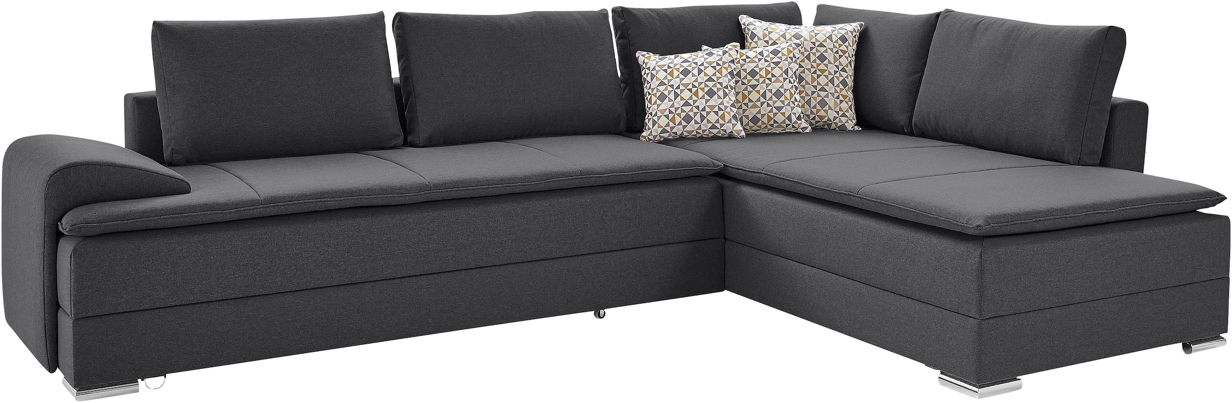 INOSIGN Ecksofa »Boxspringbett Night & Day L-Form mit Dauer-Schlaffunktion mit Armlehne«, mit Boxspring-Bettfunktion 180x200 cm und Bettkasten, Dauerschläfer!