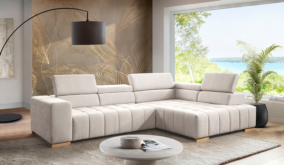 exxpo - sofa fashion Ecksofa "Elianos, hoher Sitzkomfort, aufwendige Kreuzs günstig online kaufen