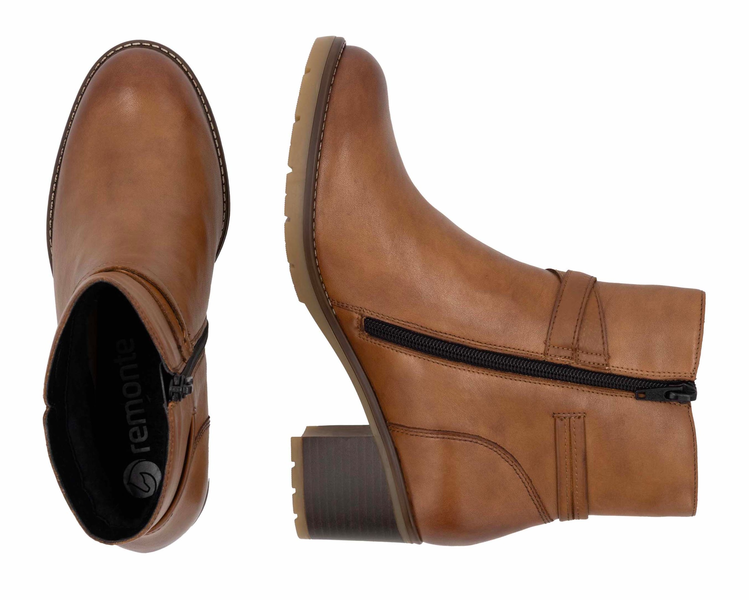 Remonte Stiefelette, Blockabsatz, Herbstmode, Businessschuh mit Innenreißverschluss