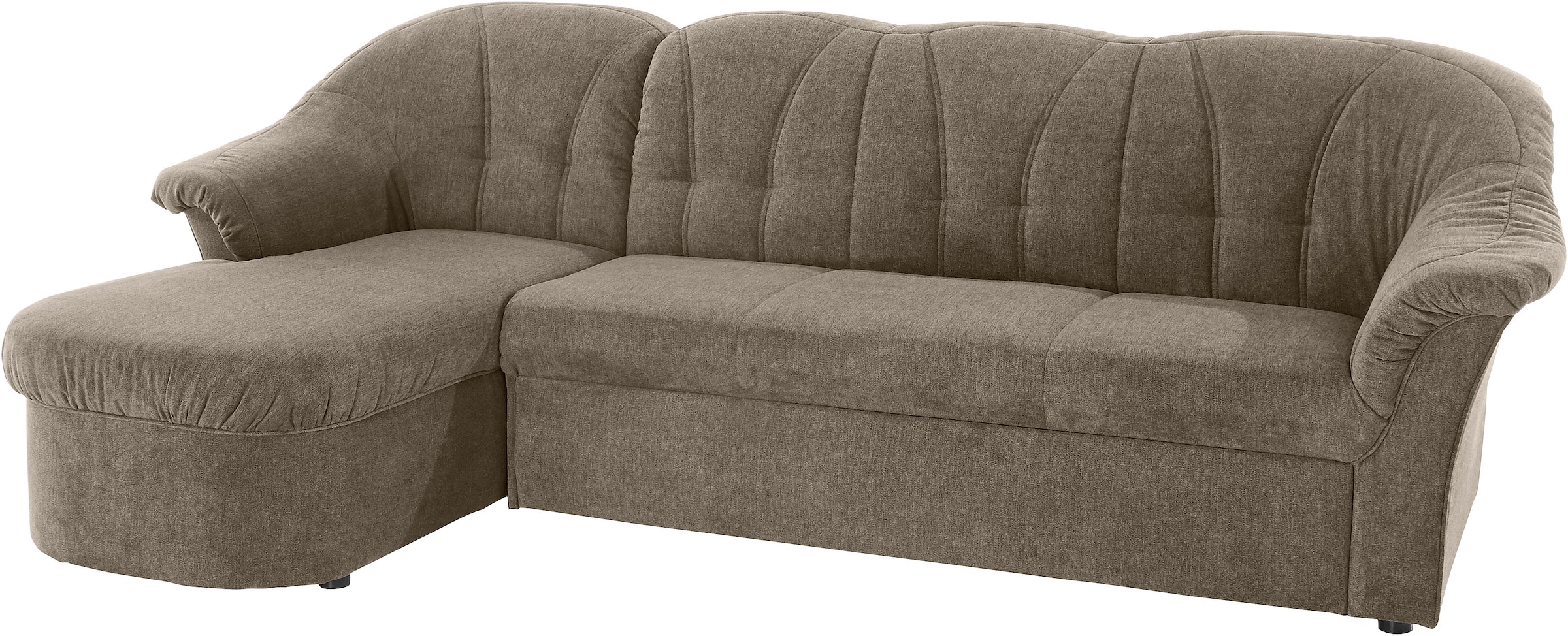 DOMO collection Ecksofa »Pegnitz, elegante Rückensteppung, komfortabel, L-Form«, wahlweise mit Bettfunktion