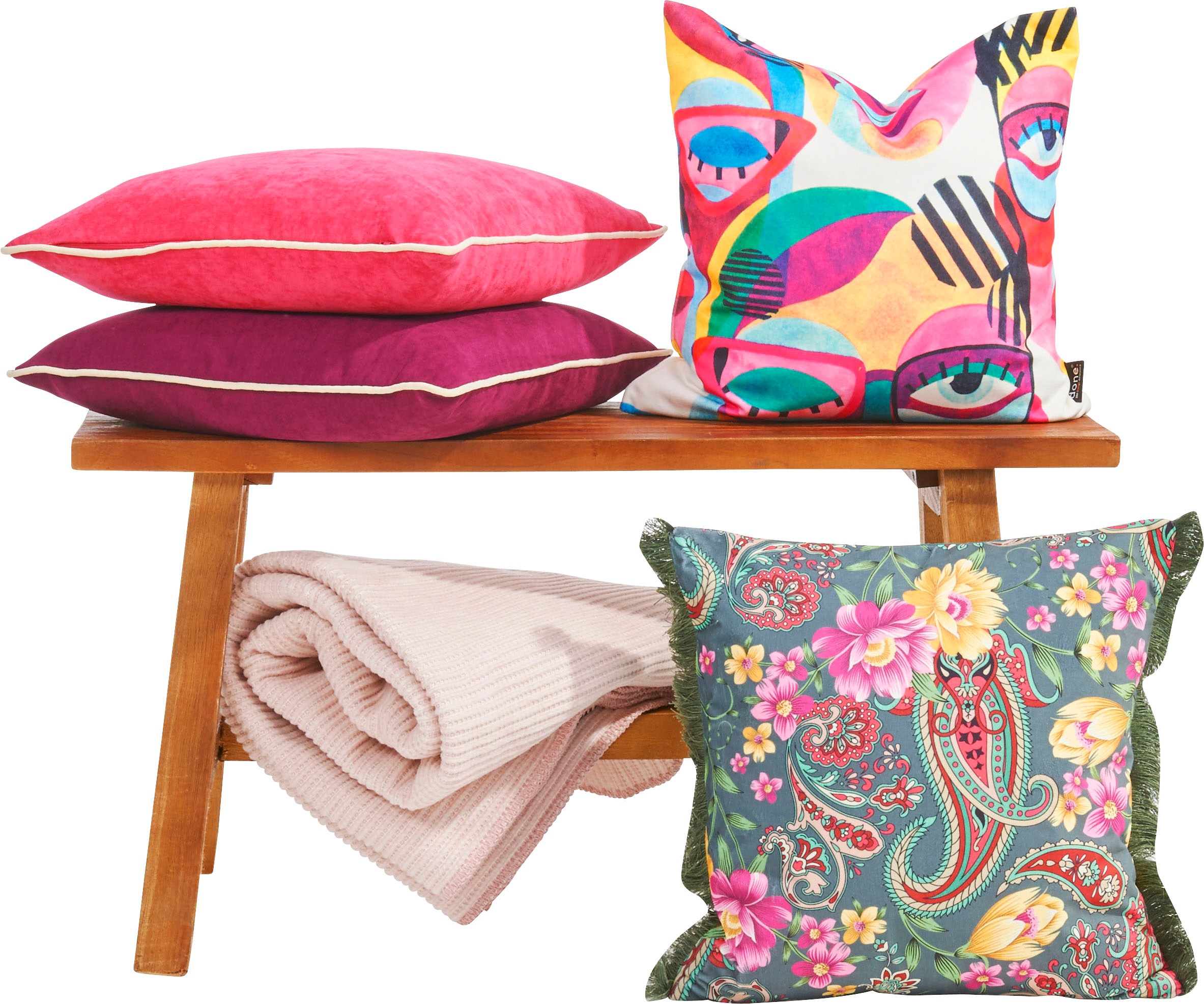 Thumbnail - done. Dekokissen "Fringe Indian Summer" bedruckt, Reißverschluss, Kissenhüle ohne Füllung, 1 Stück