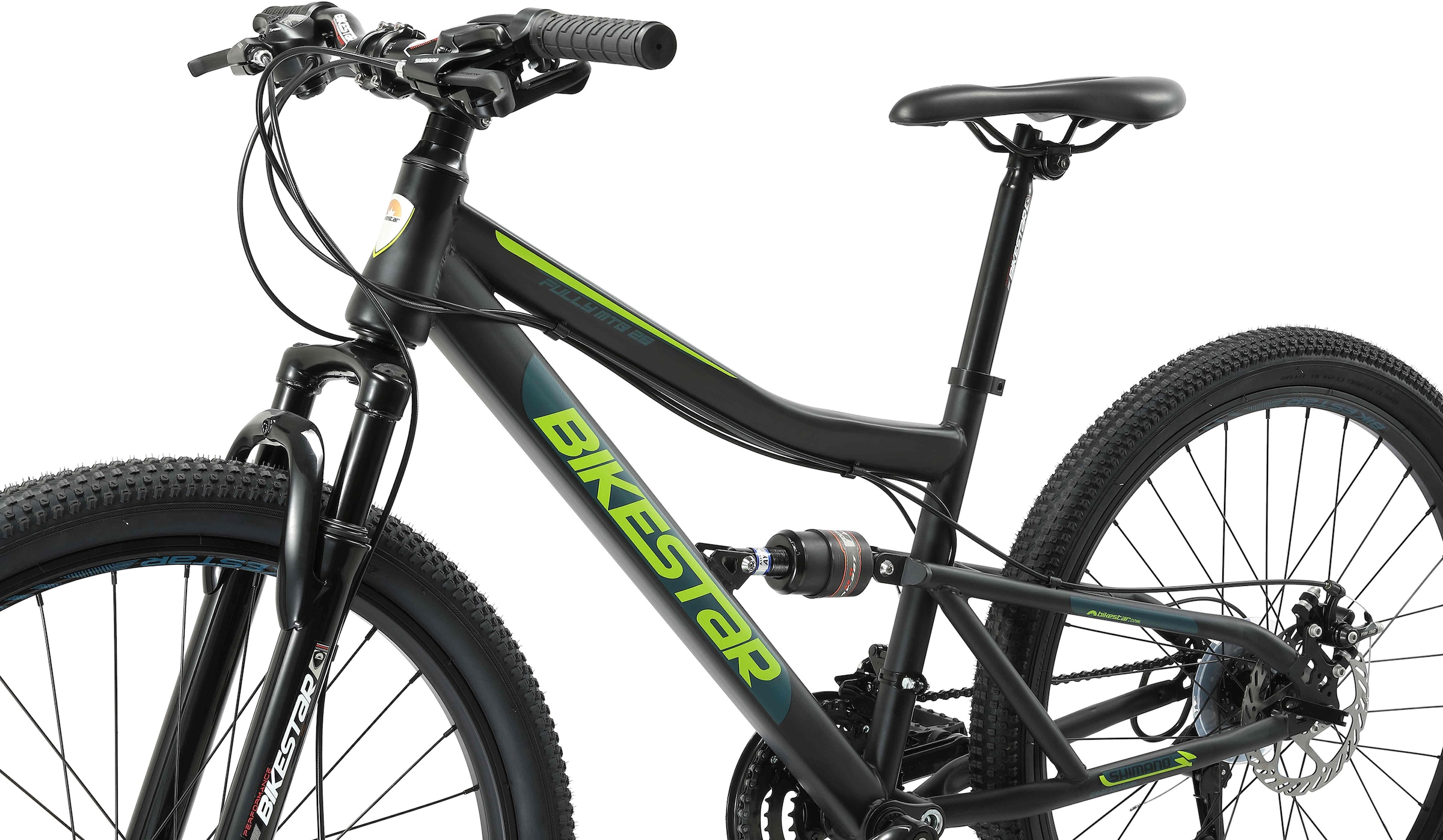 Bikestar Mountainbike, 21 Gang, Shimano, RD-TY300 Schaltwerk, Kettenschaltung, für Damen und Herren, Kettenschaltung