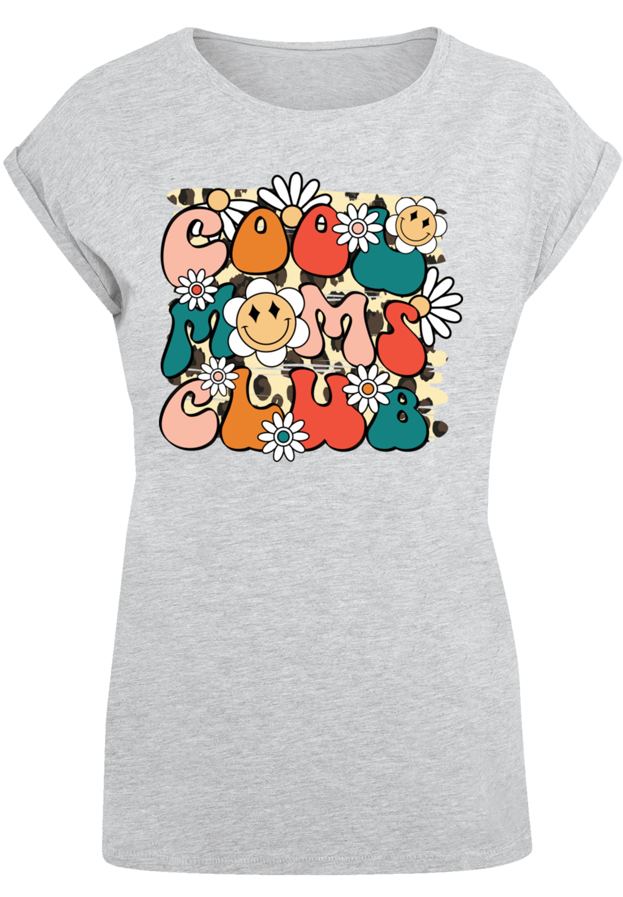 F4NT4STIC T-Shirt »Mothers Day Cool Moms Club Retro Typography Floral Design«, Premium Qualität