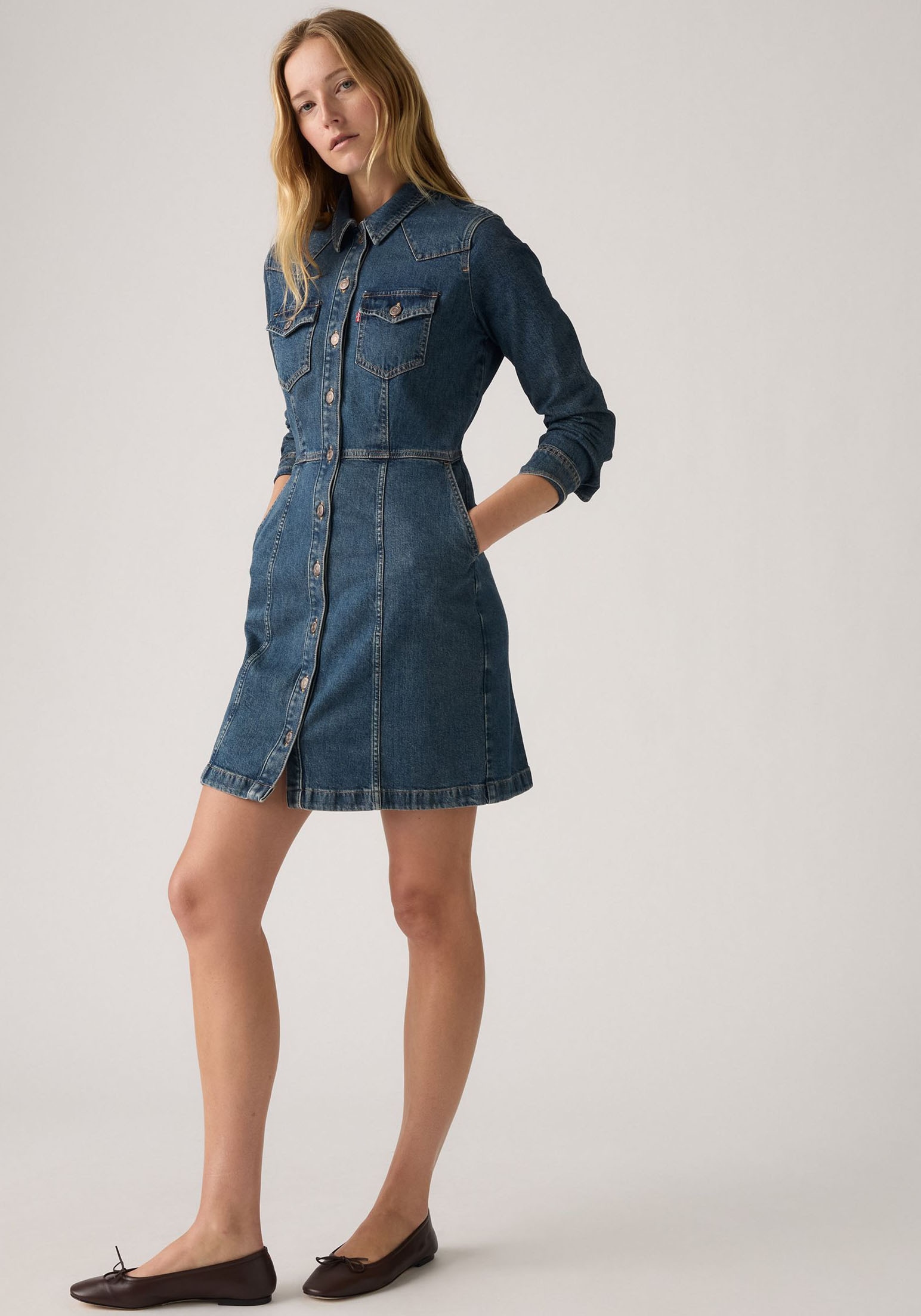 Levi's® Jeanskleid »FLYNN WESTERN COR«, Western-Style