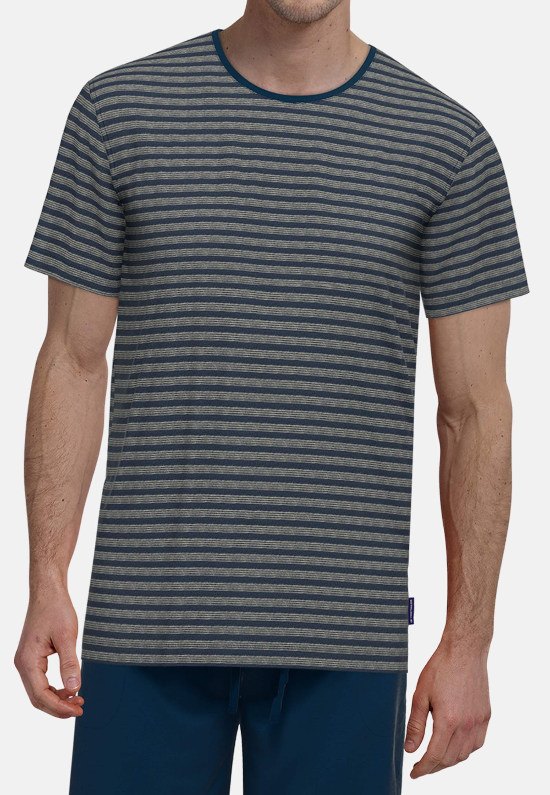 TOM TAILOR Shorty, (2 tlg.), Gestreiftes Oberteil, Uni Hose