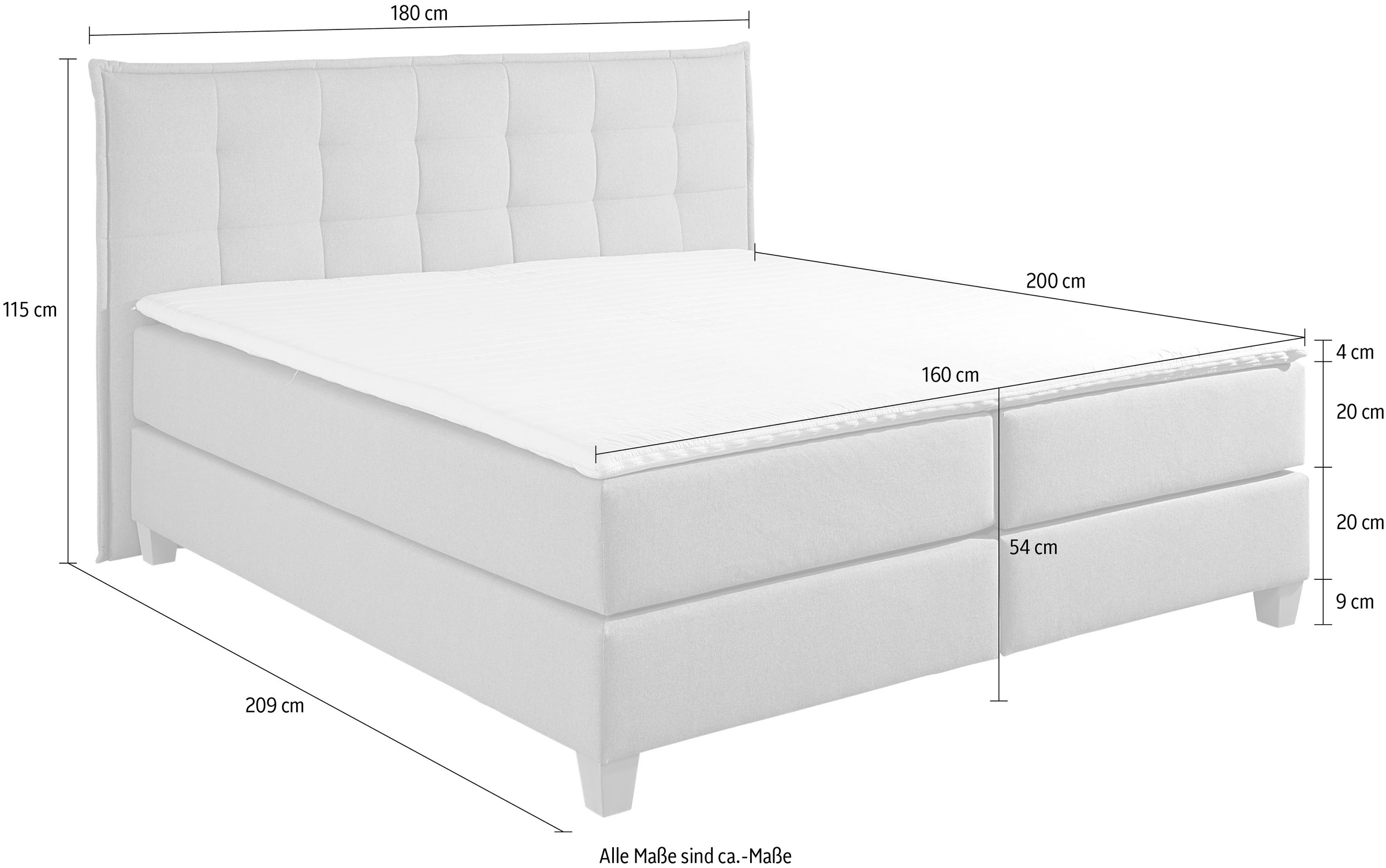 Home affaire Boxspringbett, inklusive Komfortschaum-Topper